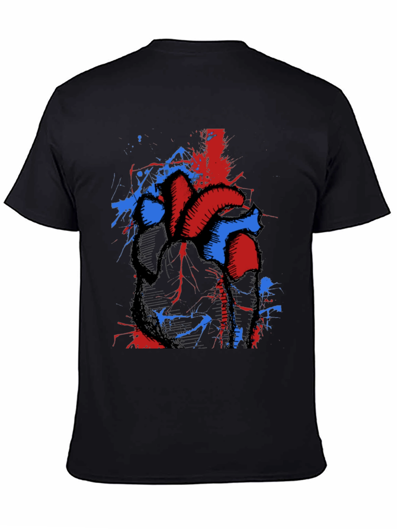 Anatomical Heart Splatter Graphic Tee - Unique Design