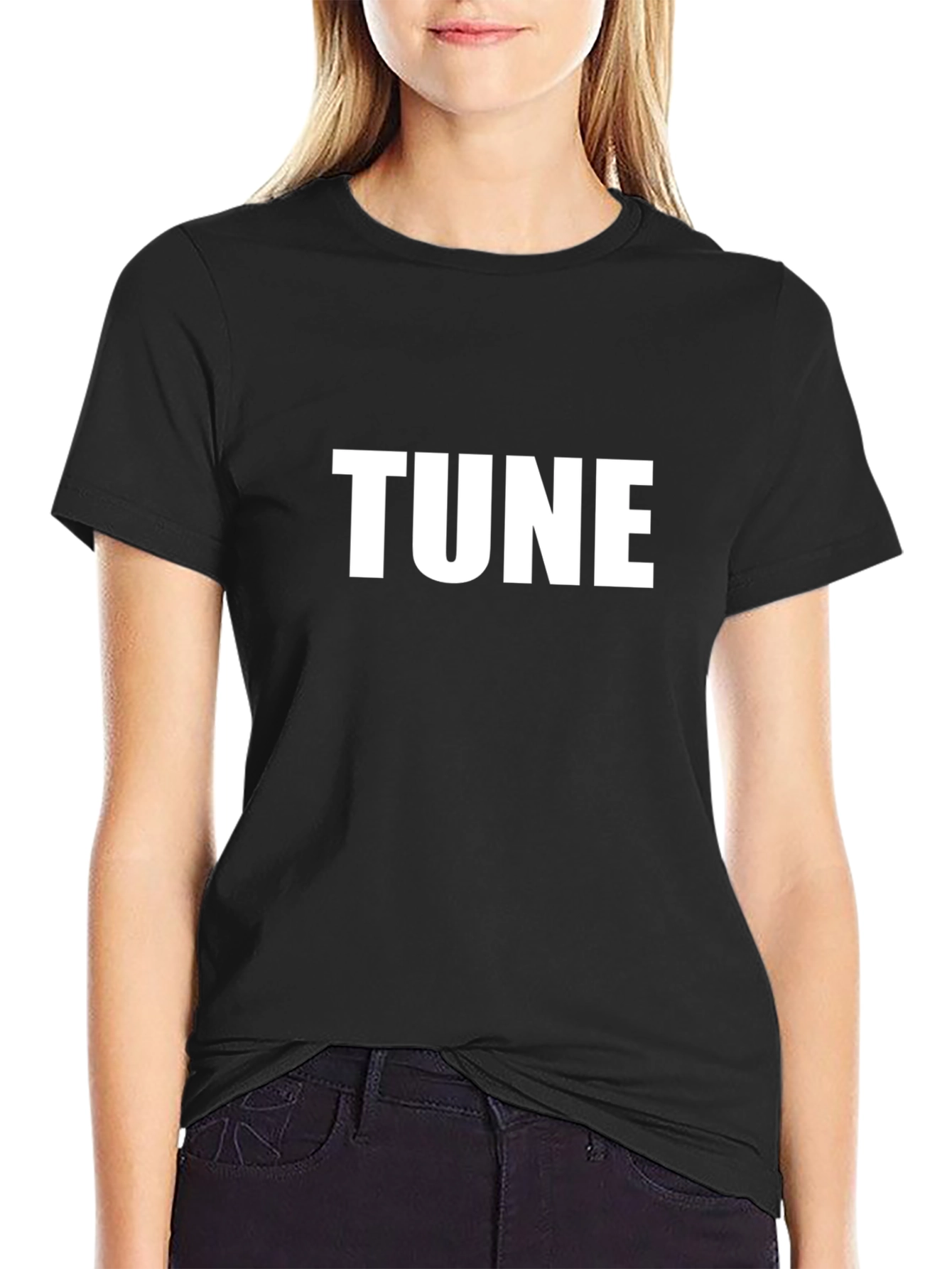 Tune Black Cotton Tee