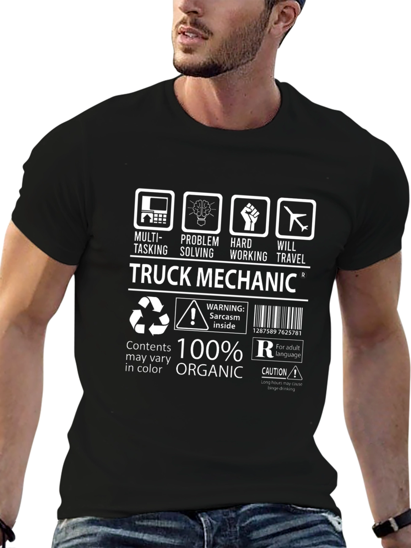 Truck Mechanic T-Shirt - Multi-Tasking Problem Solving Hard Working