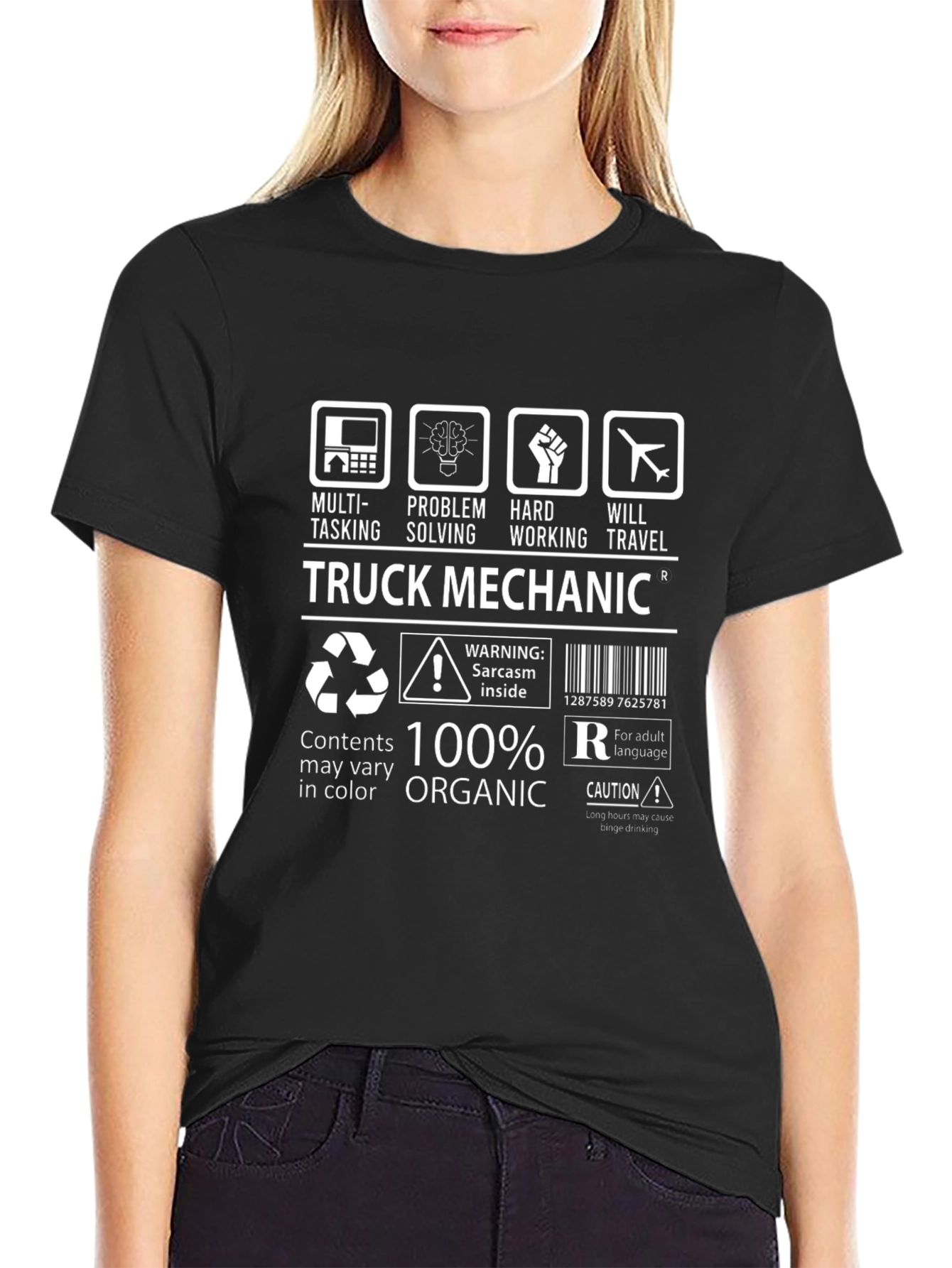 Truck Mechanic T-Shirt - Multi-Tasking Problem Solving Hard Working
