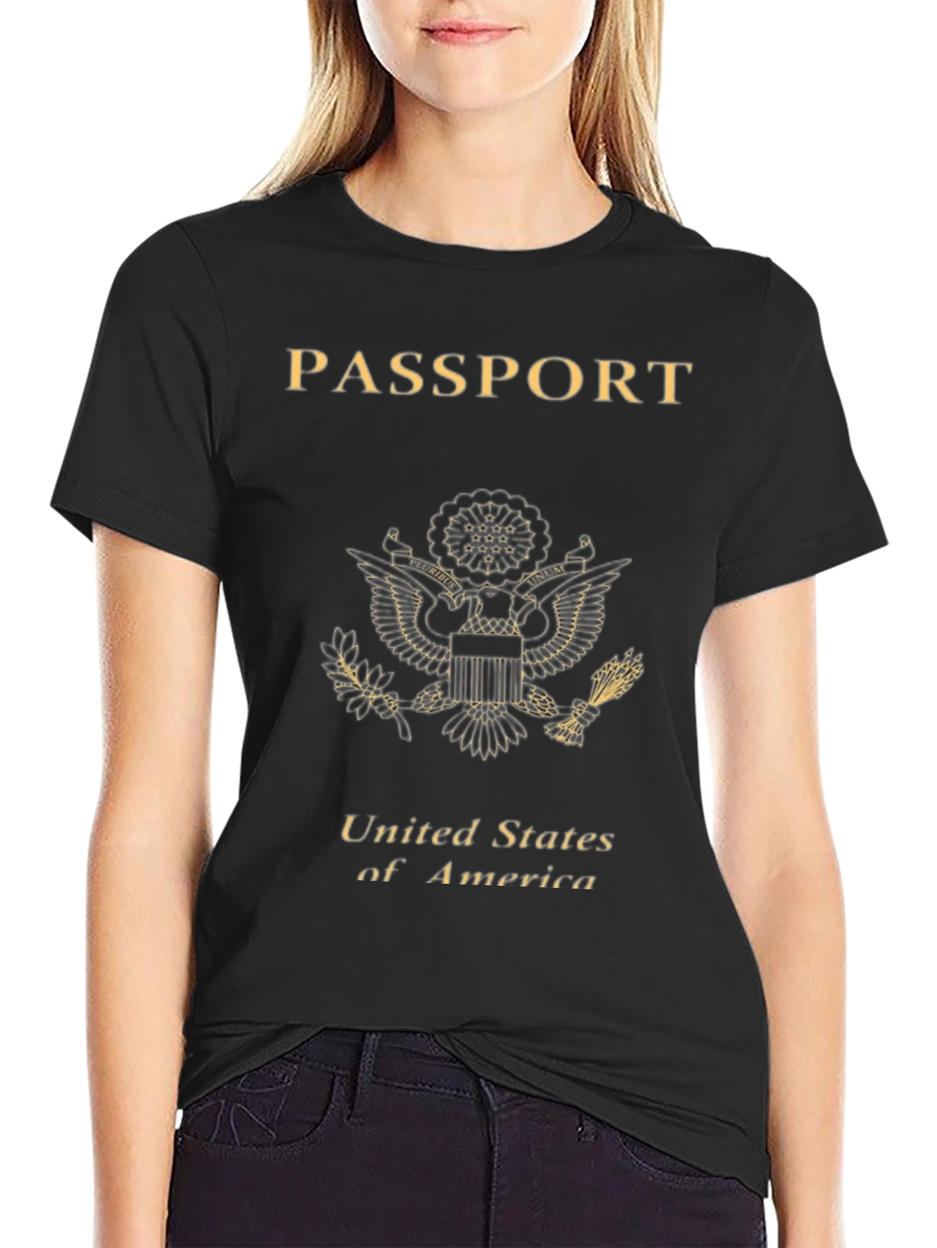 Passport USA T-Shirt - Black