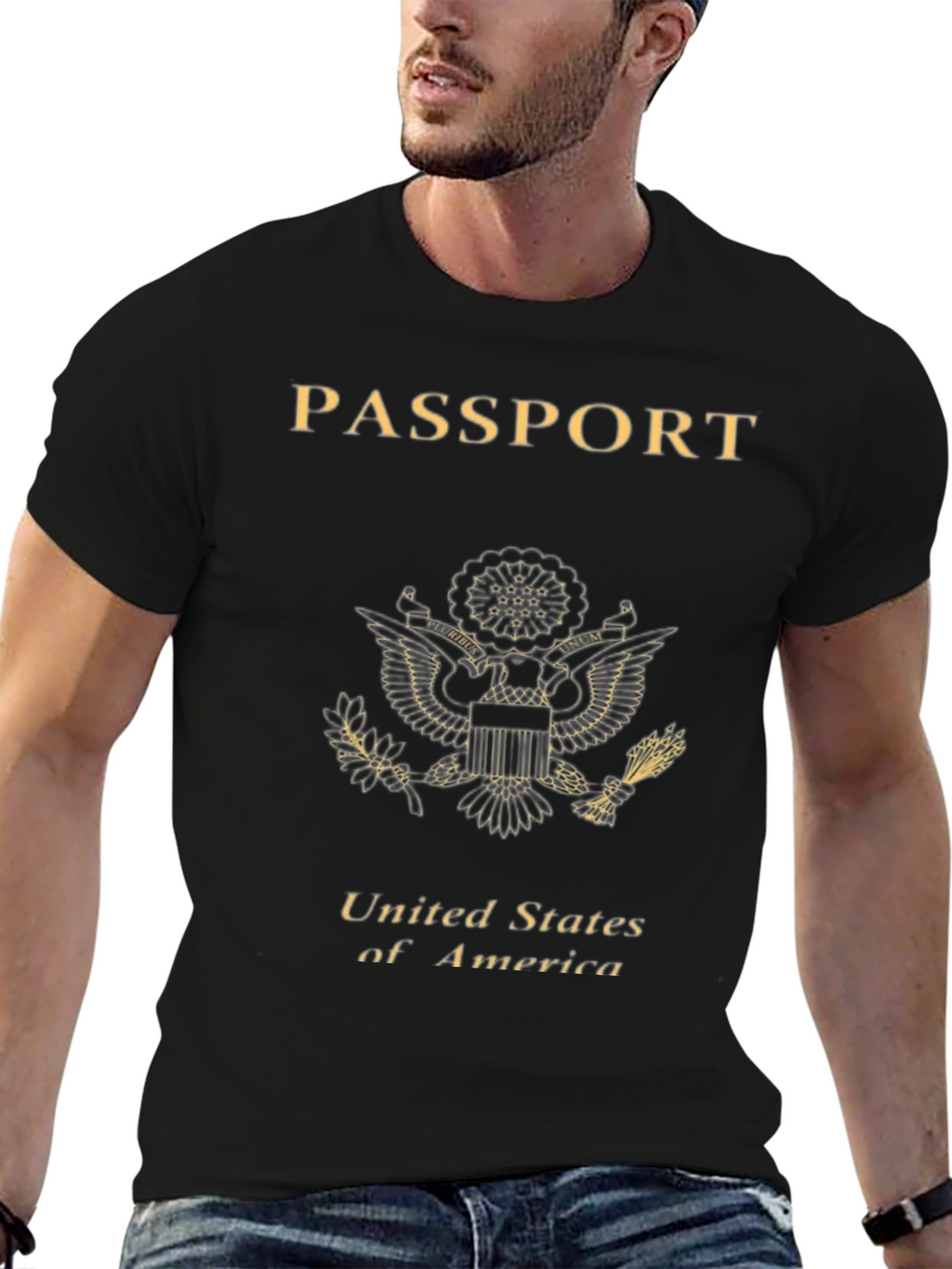 Passport USA T-Shirt - Black