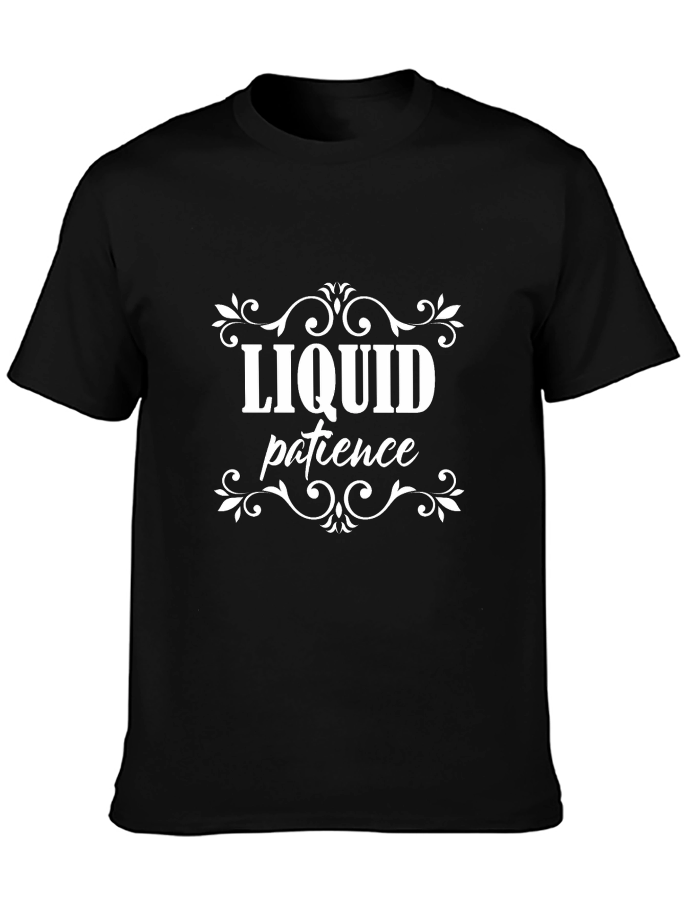 Liquid Patience Graphic Tee - Comfy Black T-Shirt