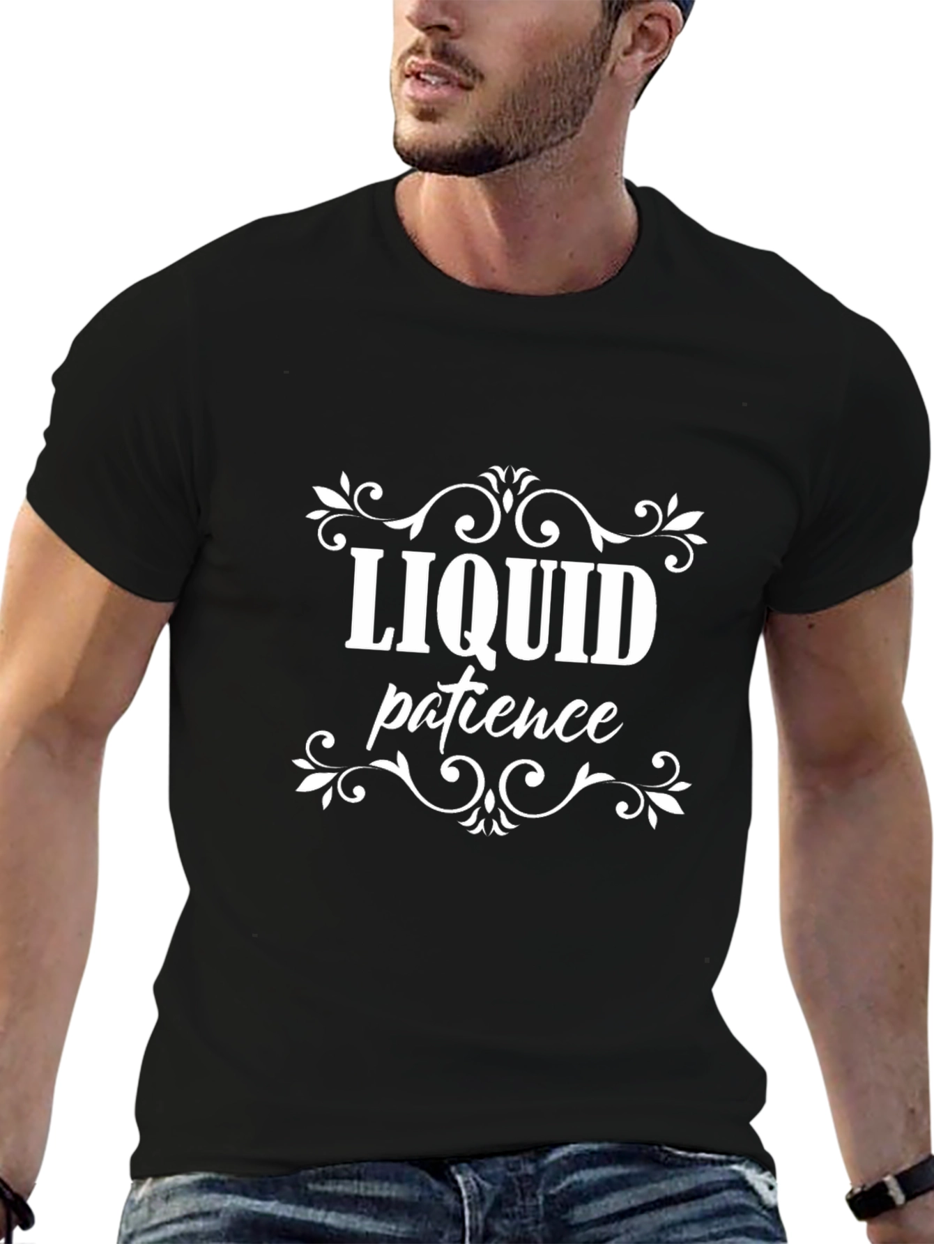 Liquid Patience Graphic Tee - Comfy Black T-Shirt