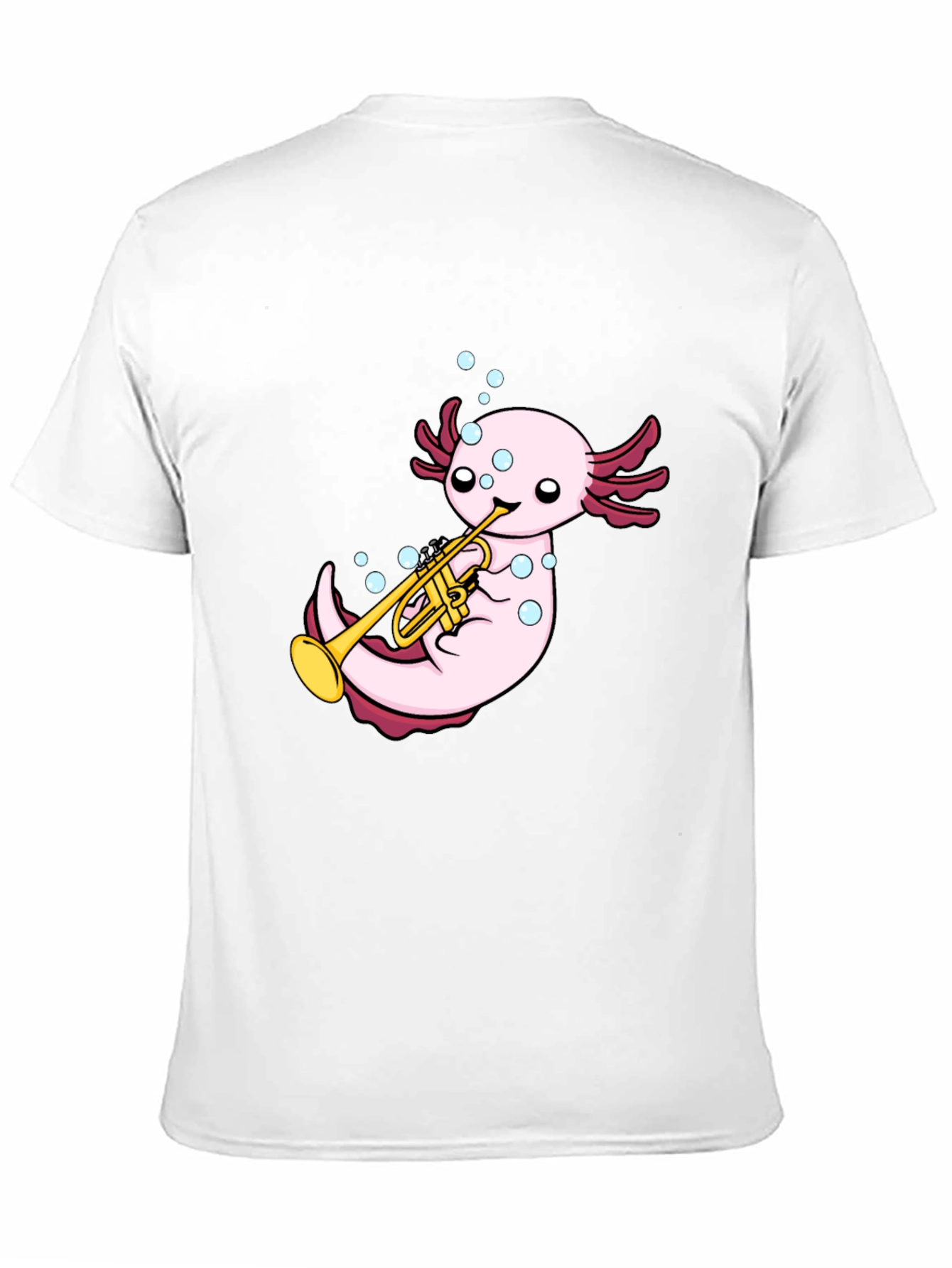 Axolotl Trumpet Player Graphic T-Shirt - Black