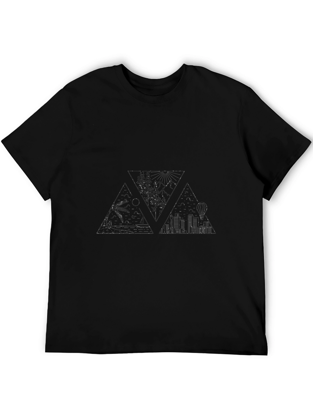 Modern Graphic Black T-Shirt