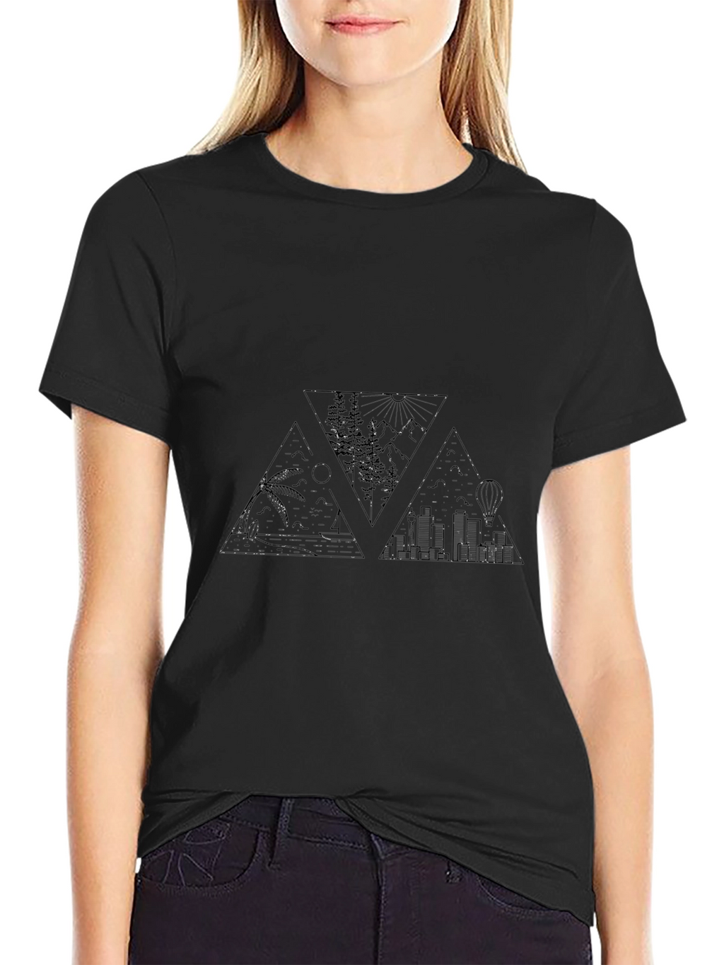 Modern Graphic Black T-Shirt
