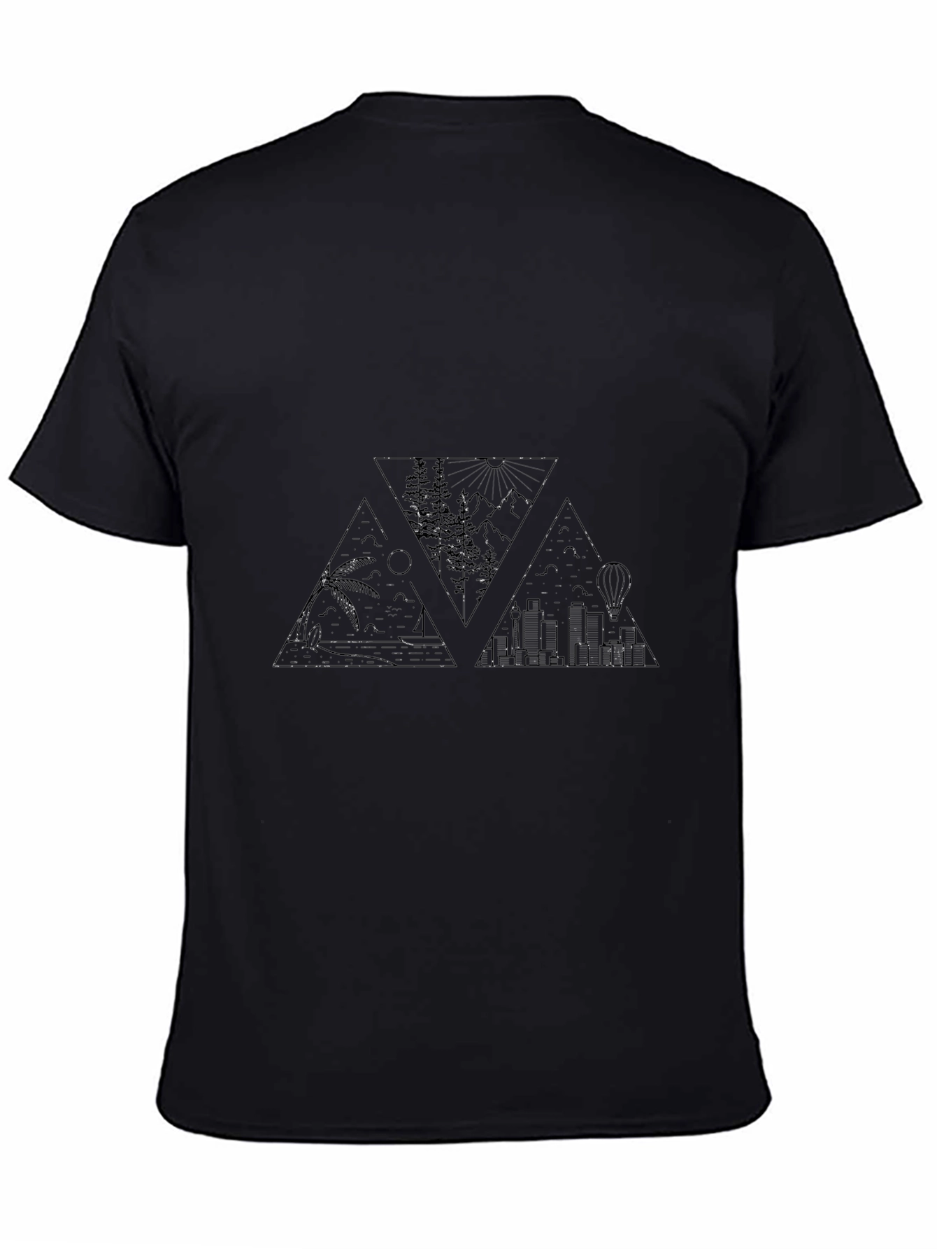 Modern Graphic Black T-Shirt