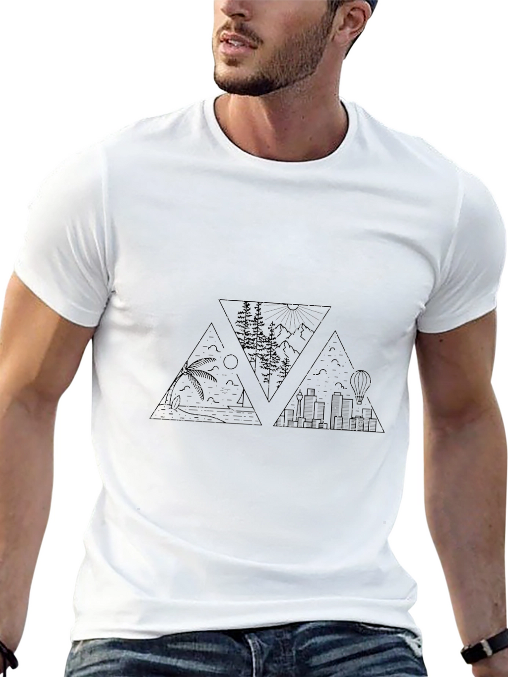 Modern Graphic Black T-Shirt