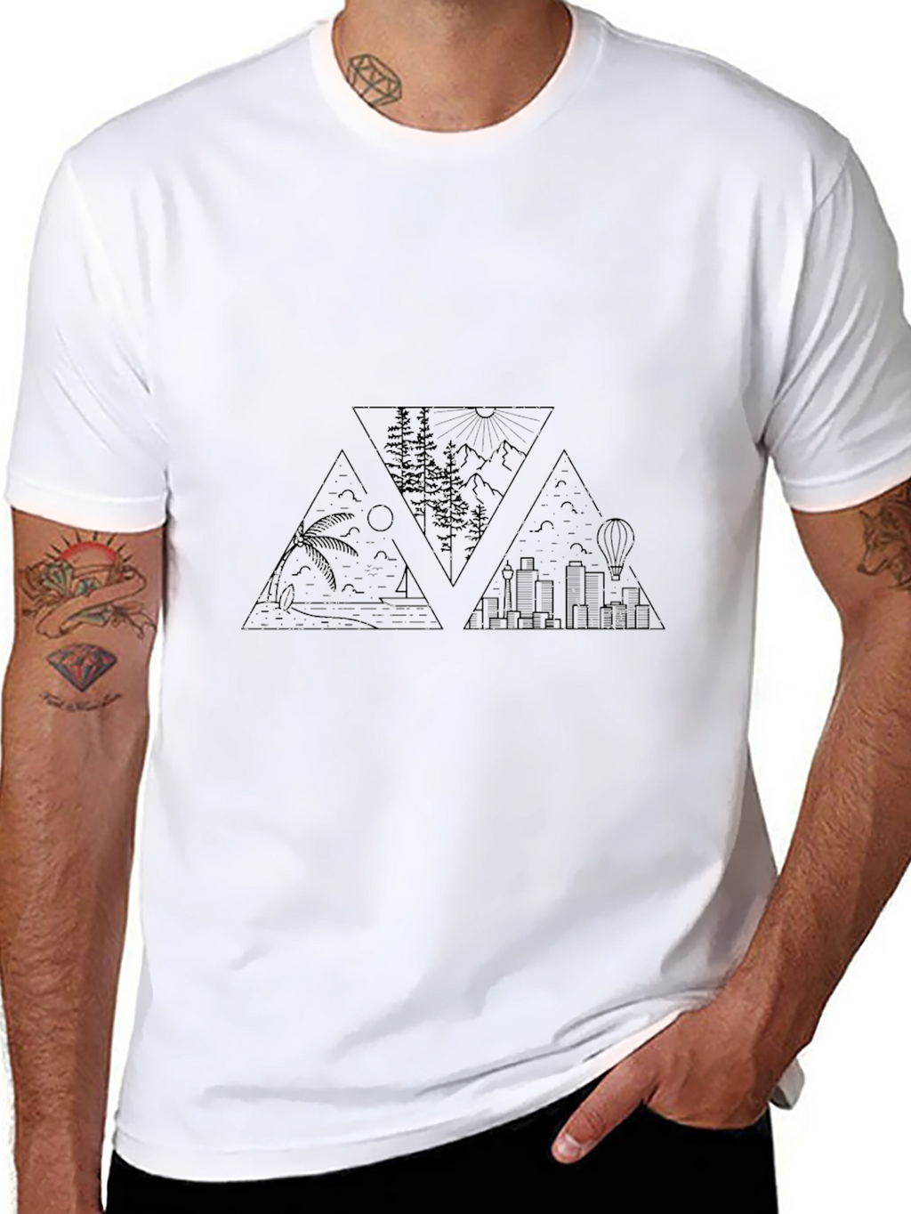 Modern Graphic Black T-Shirt