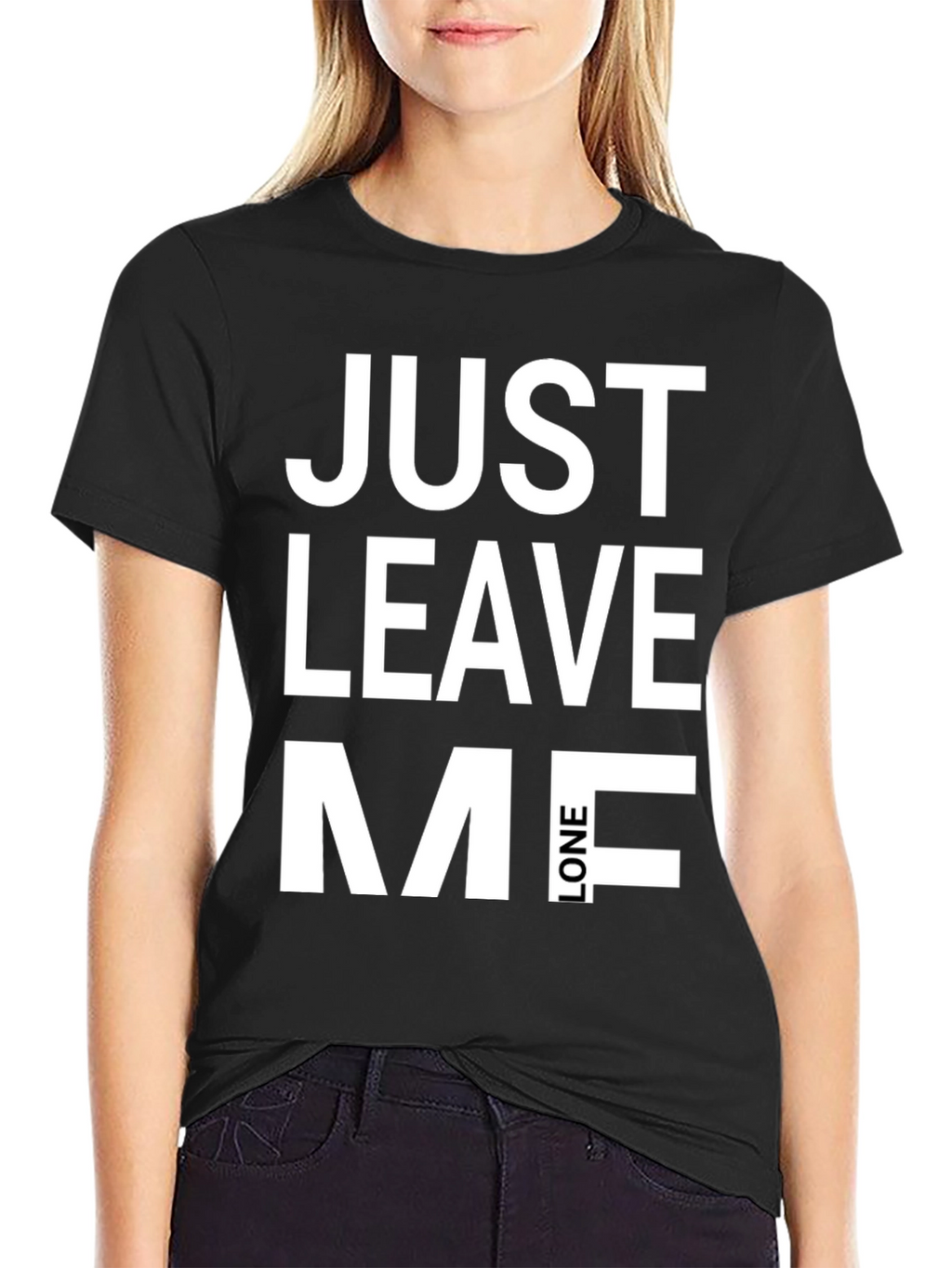 Just Leave Me Alone Graphic Tee - Black