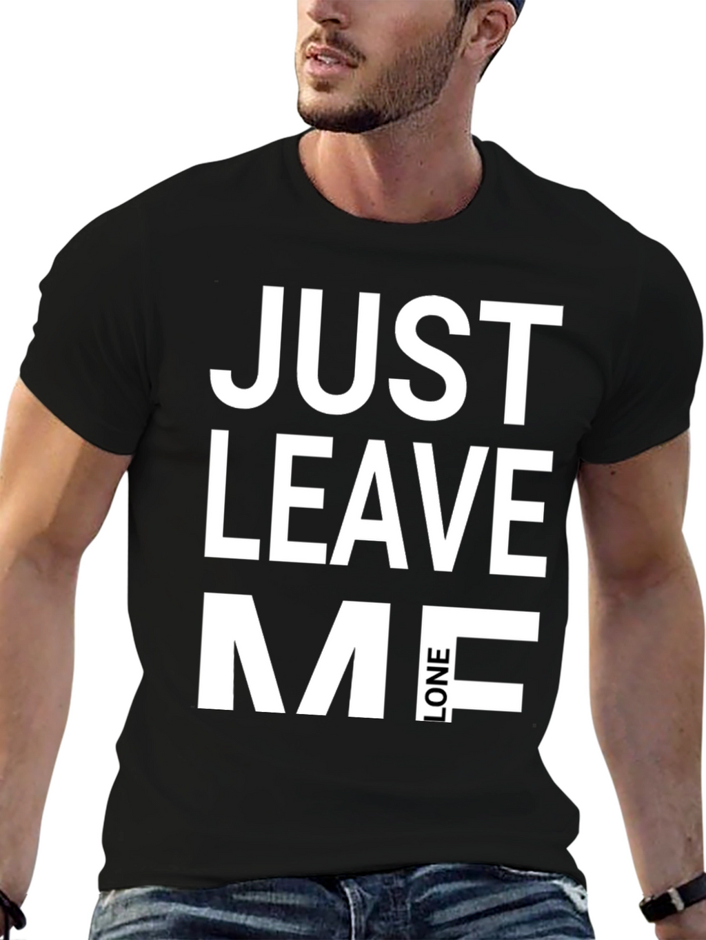 Just Leave Me Alone Graphic Tee - Black