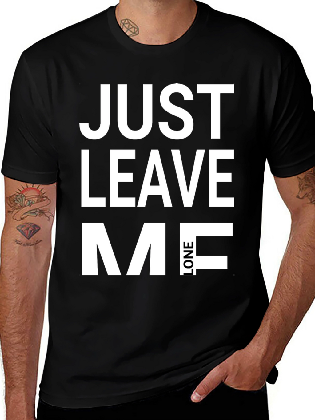 Just Leave Me Alone Graphic Tee - Black