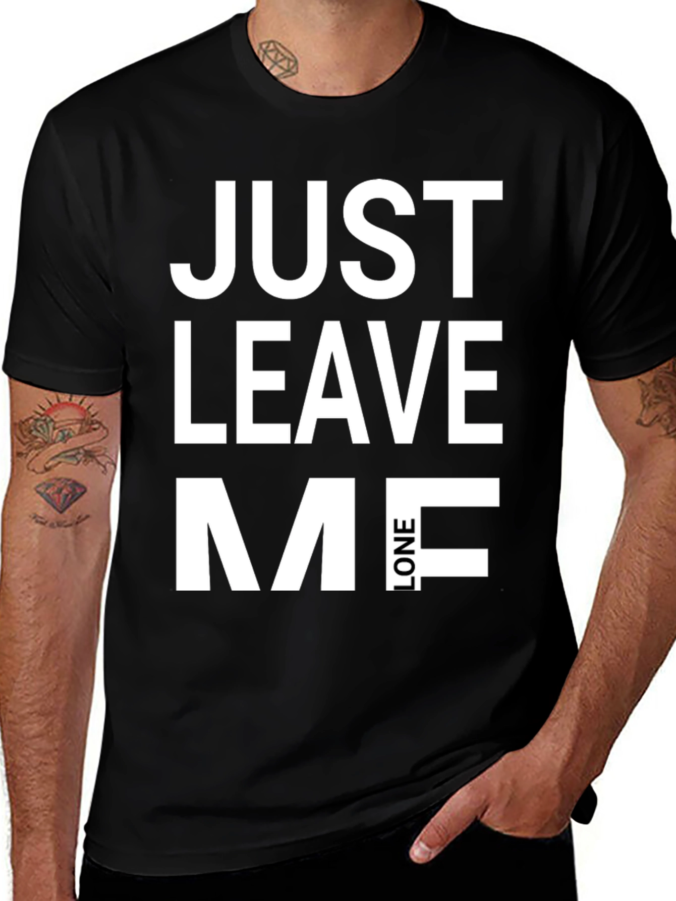 Just Leave Me Alone Graphic Tee - Black
