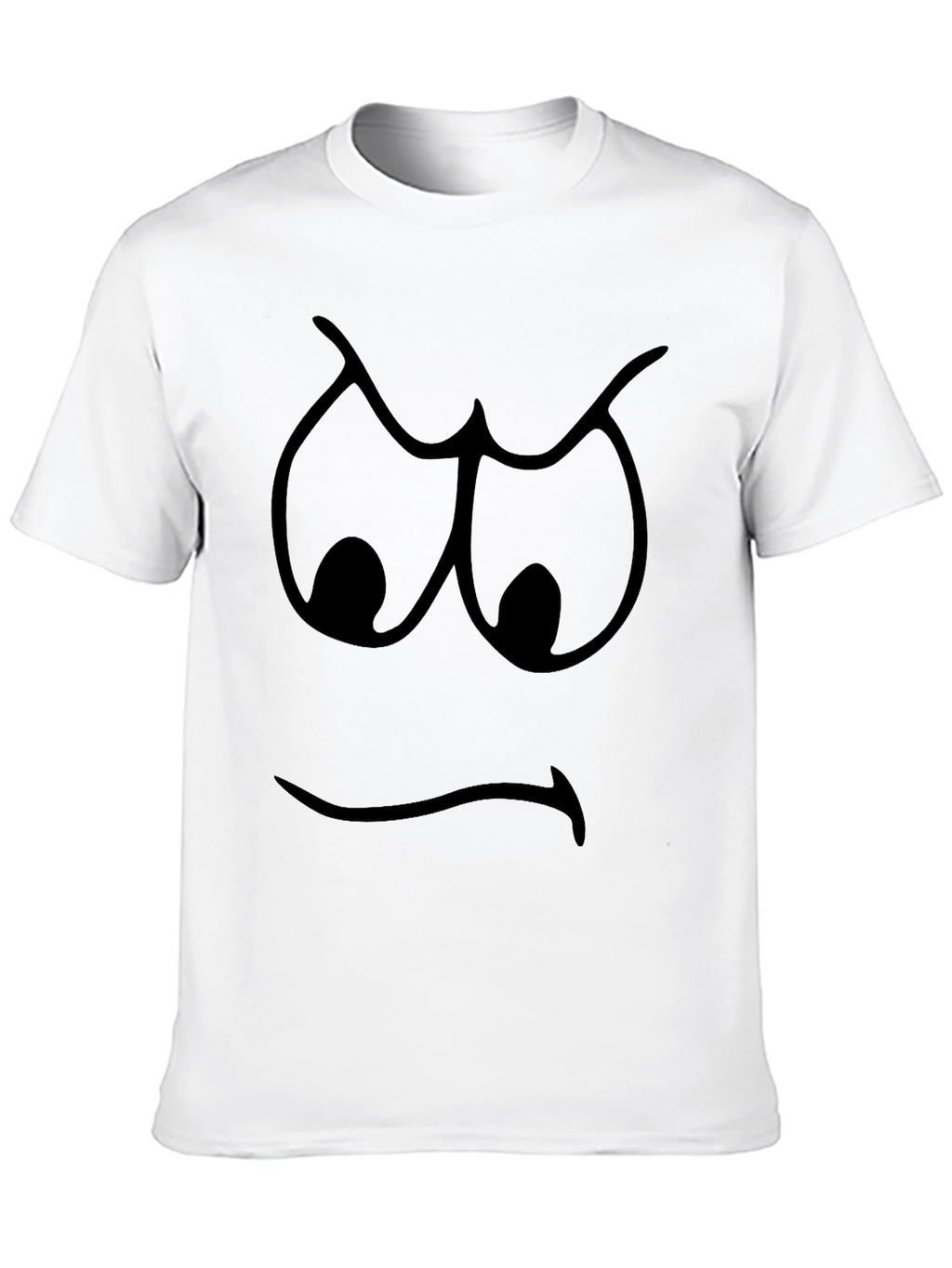 Grumpy Face Graphic T-Shirt - Black Cotton Tee
