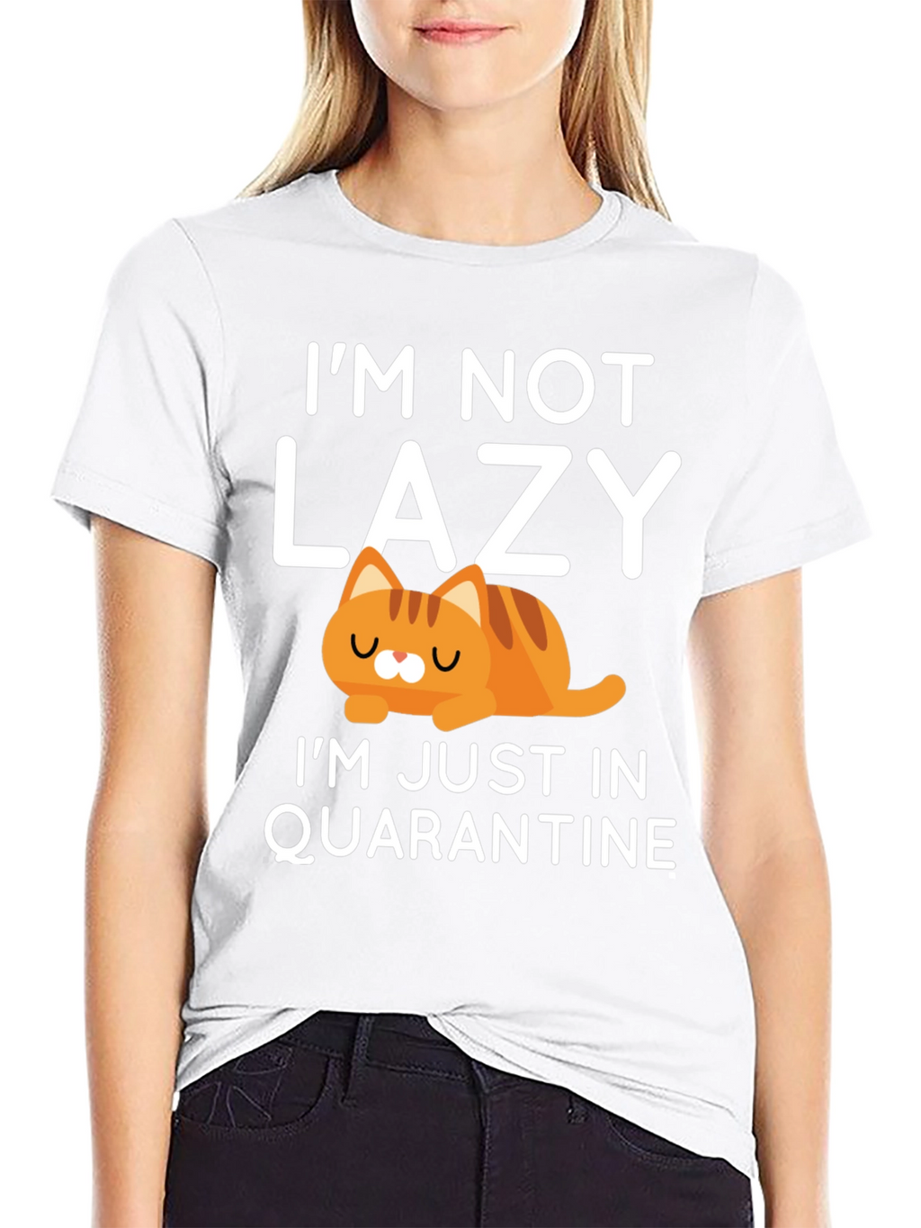 Quarantine Cat T-Shirt - Im Not Lazy