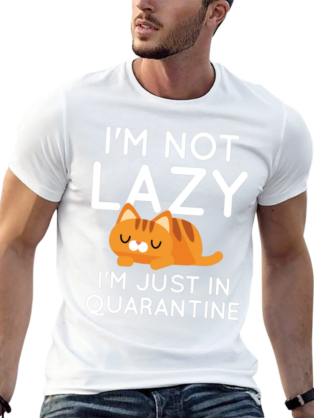 Quarantine Cat T-Shirt - Im Not Lazy