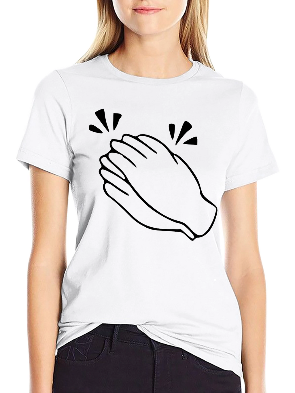 Clapping Hands Graphic T-Shirt - Black