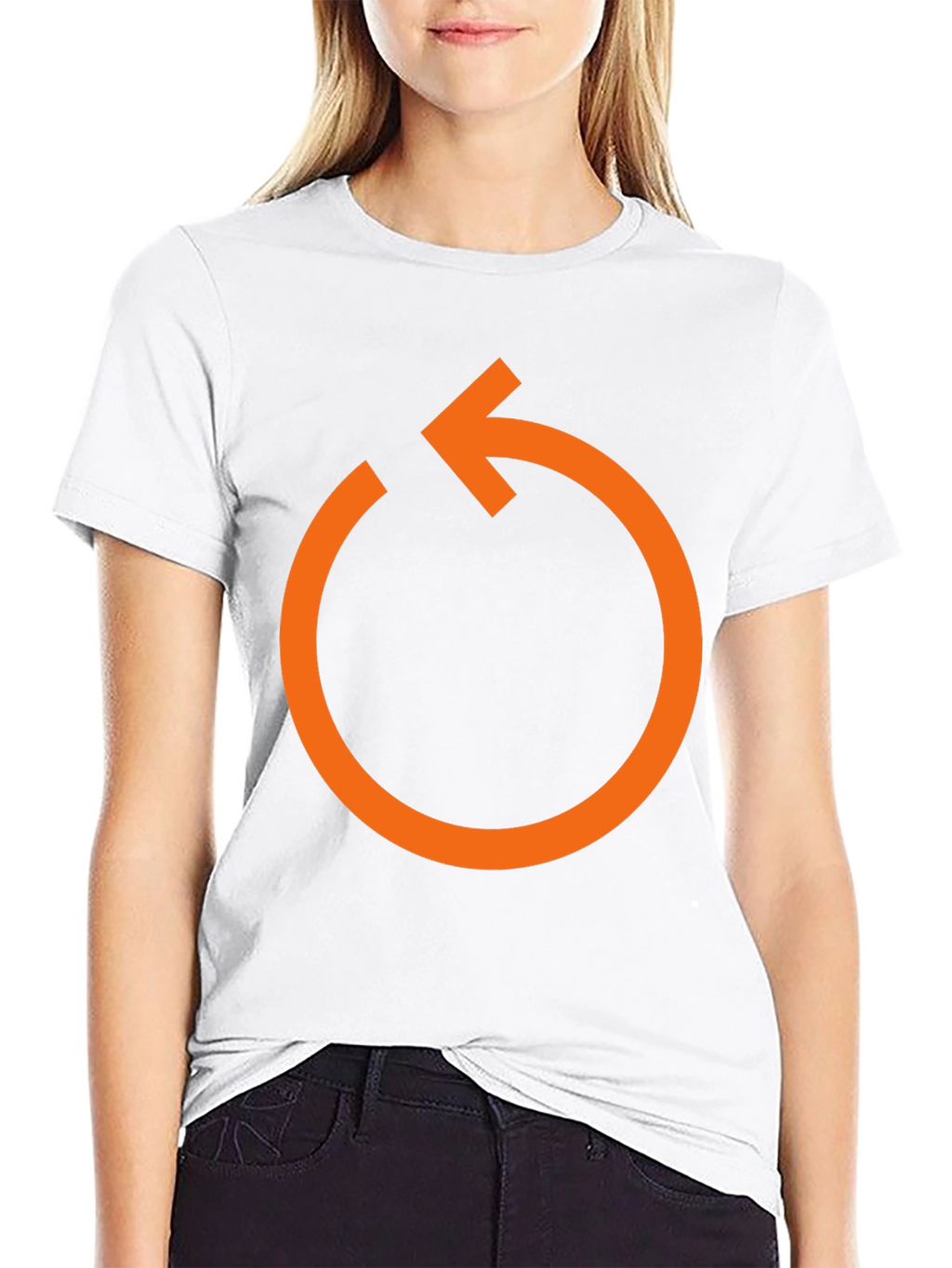 Orange Rotate Arrow Graphic T-Shirt