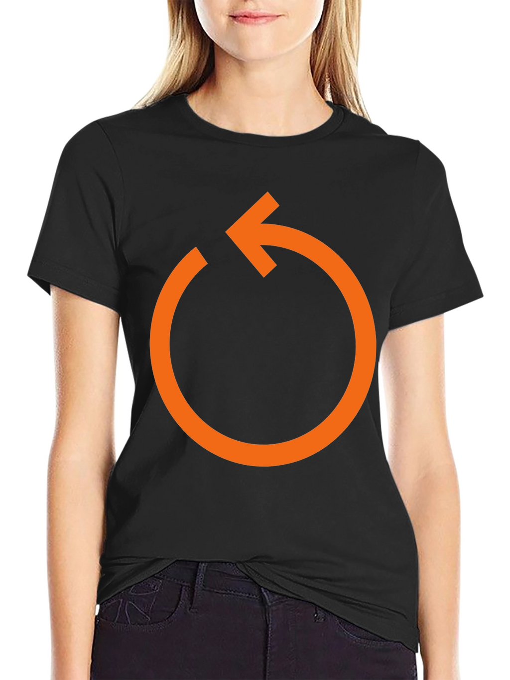 Orange Rotate Arrow Graphic T-Shirt