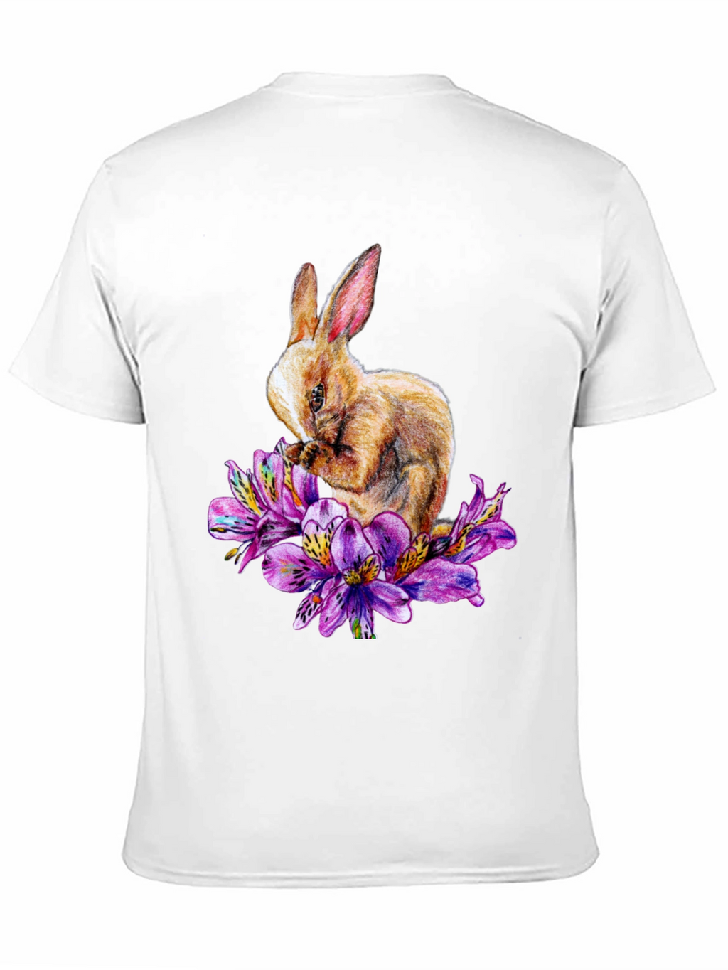 Rabbit and Floral T-Shirt - Unique Graphic Tee