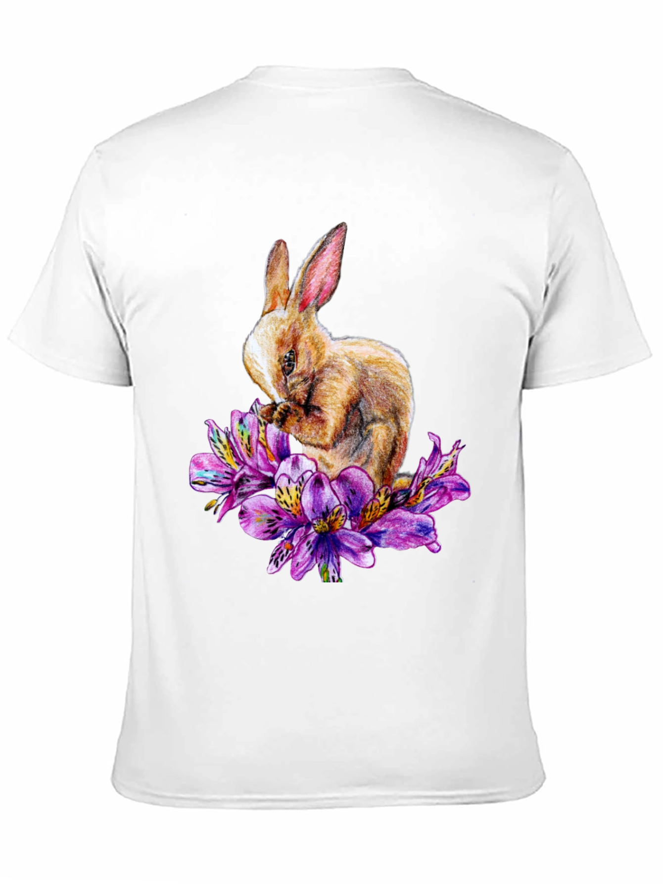 Rabbit and Floral T-Shirt - Unique Graphic Tee