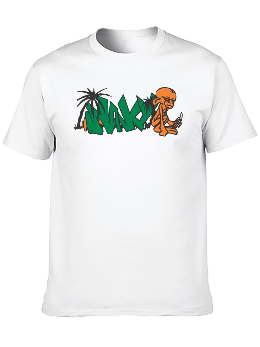 Cool Black T-Shirt with Orange Monkey Graphic