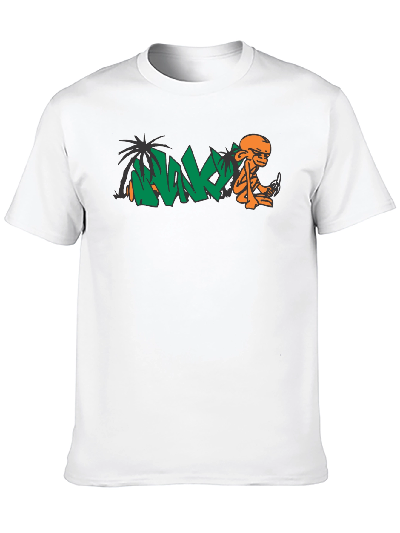 Cool Black T-Shirt with Orange Monkey Graphic
