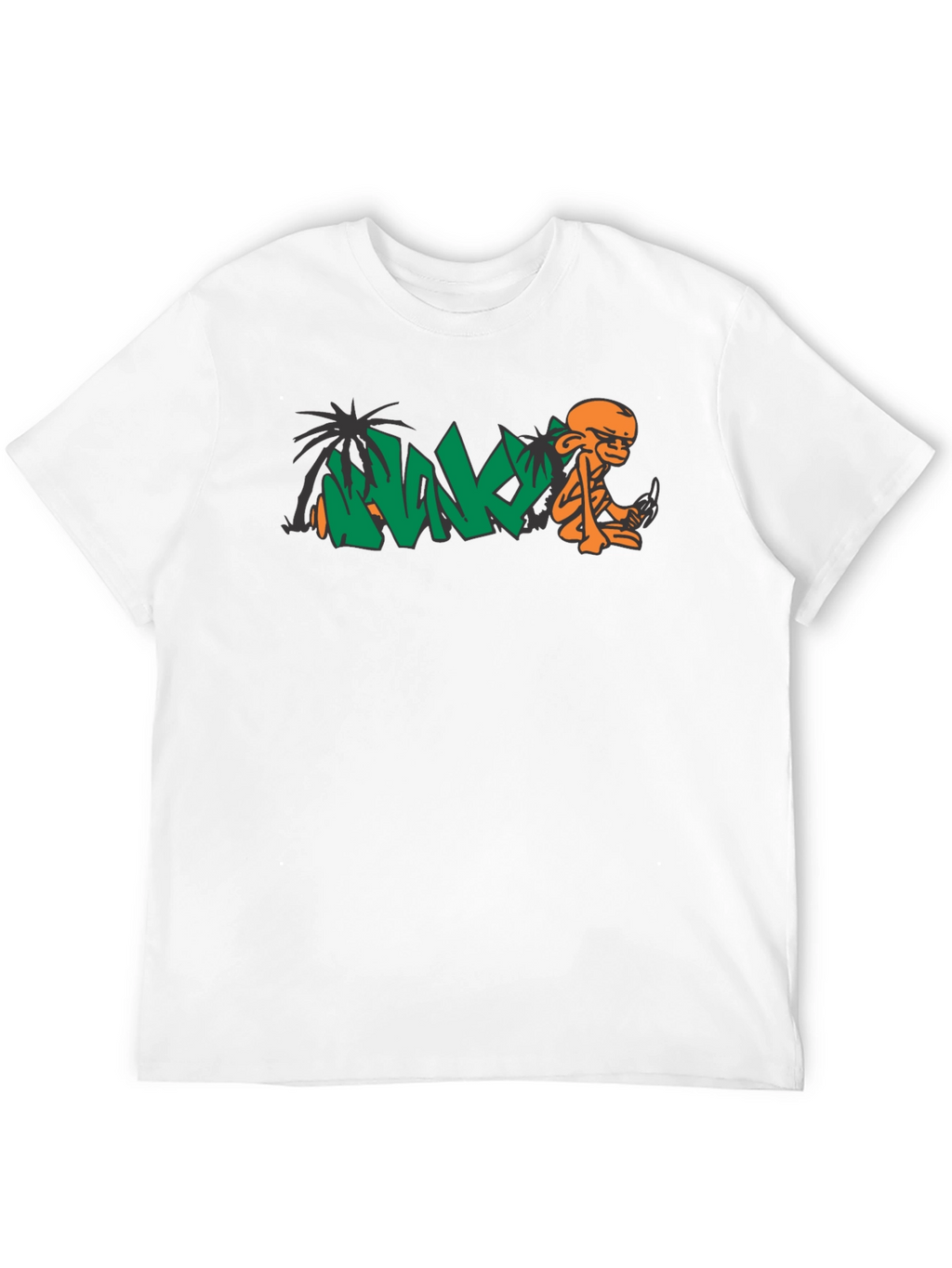Cool Black T-Shirt with Orange Monkey Graphic