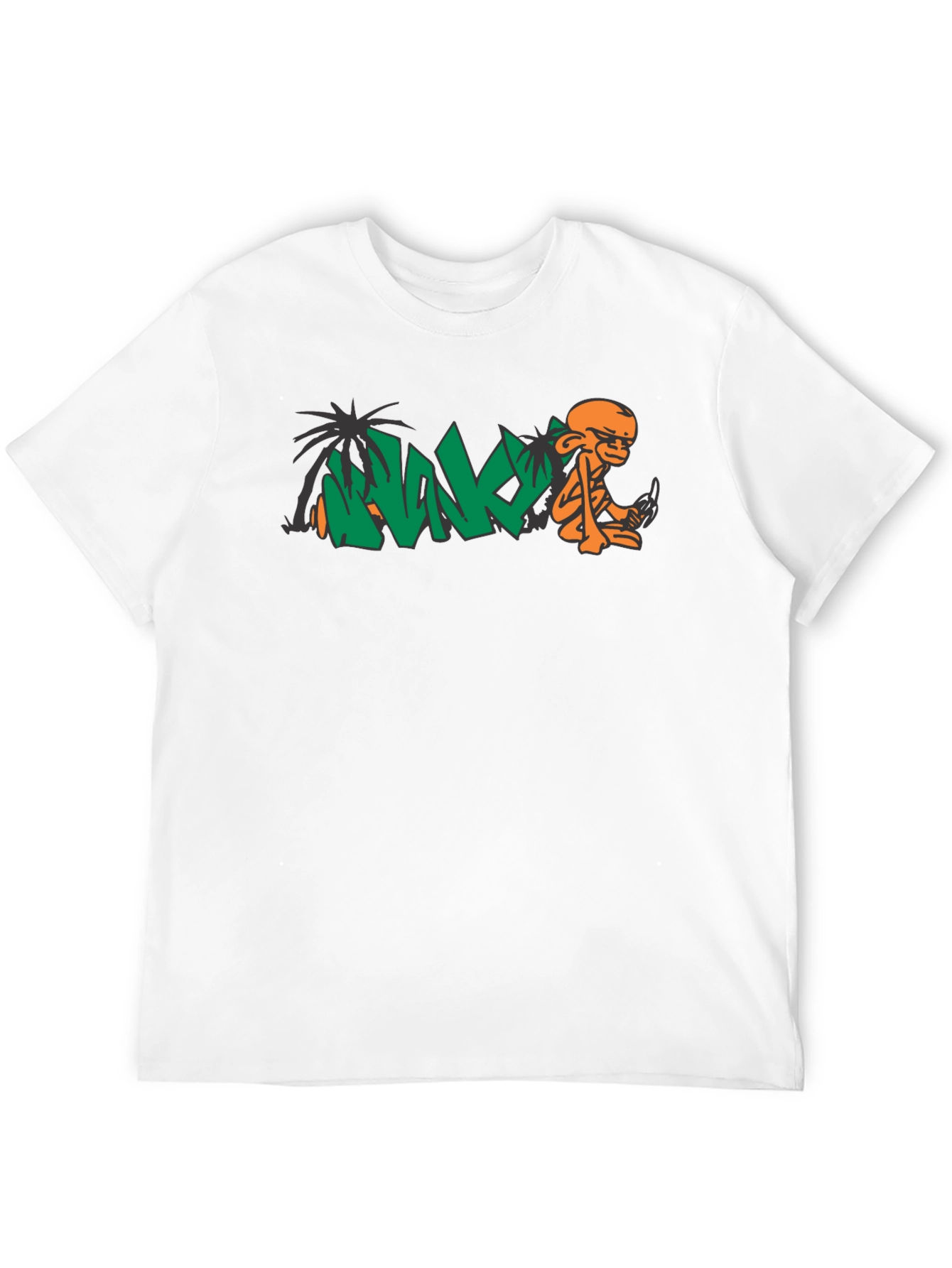 Cool Black T-Shirt with Orange Monkey Graphic