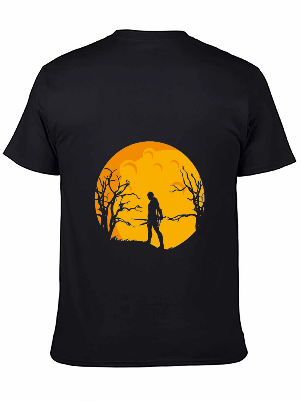 Moonlit Warrior Graphic Tee - Black