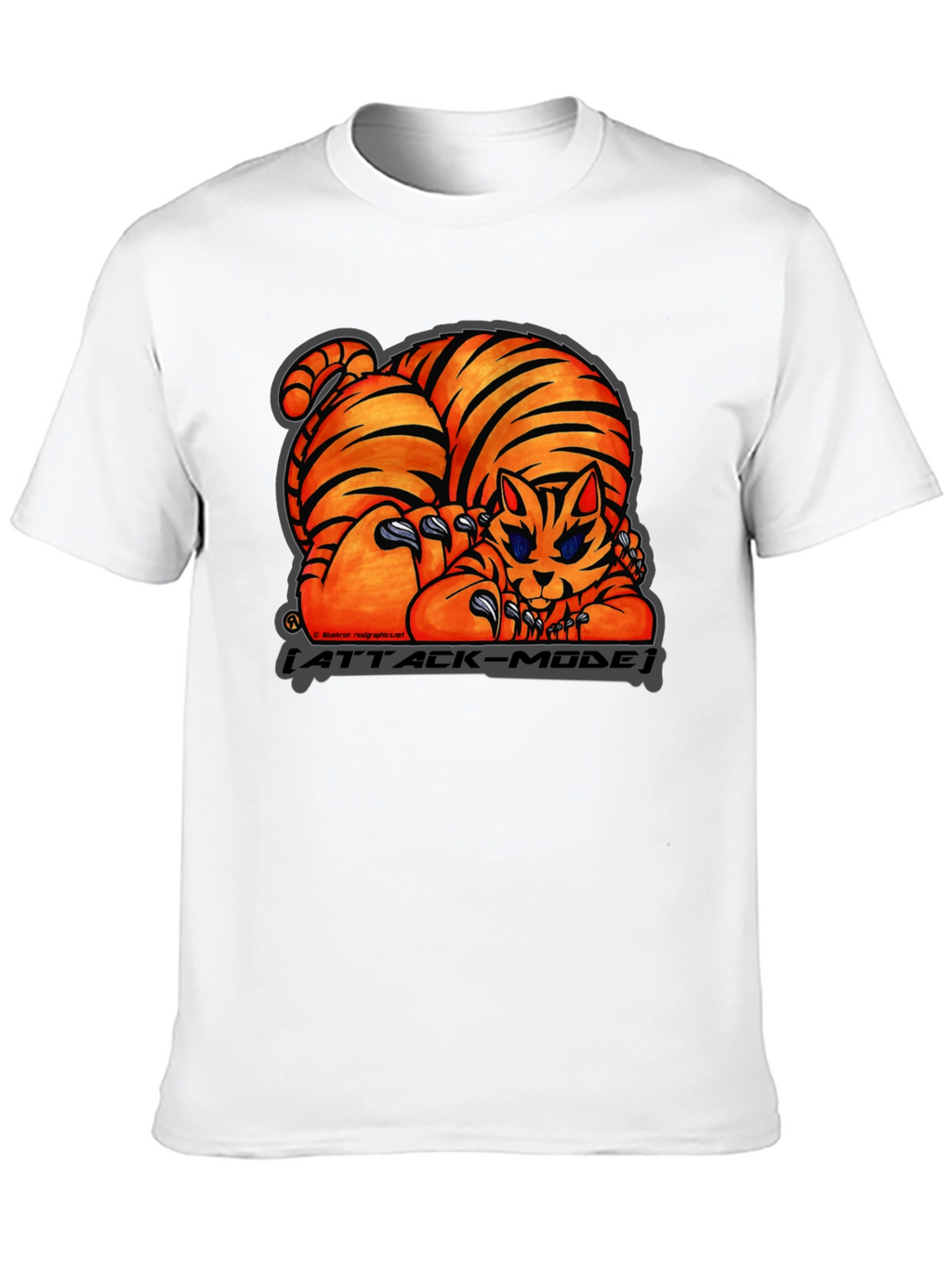 Attack Mode Tiger Graphic T-Shirt Cotton Blend Casual Wear