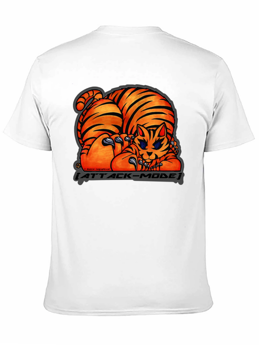 Attack Mode Tiger Graphic T-Shirt Cotton Blend Casual Wear