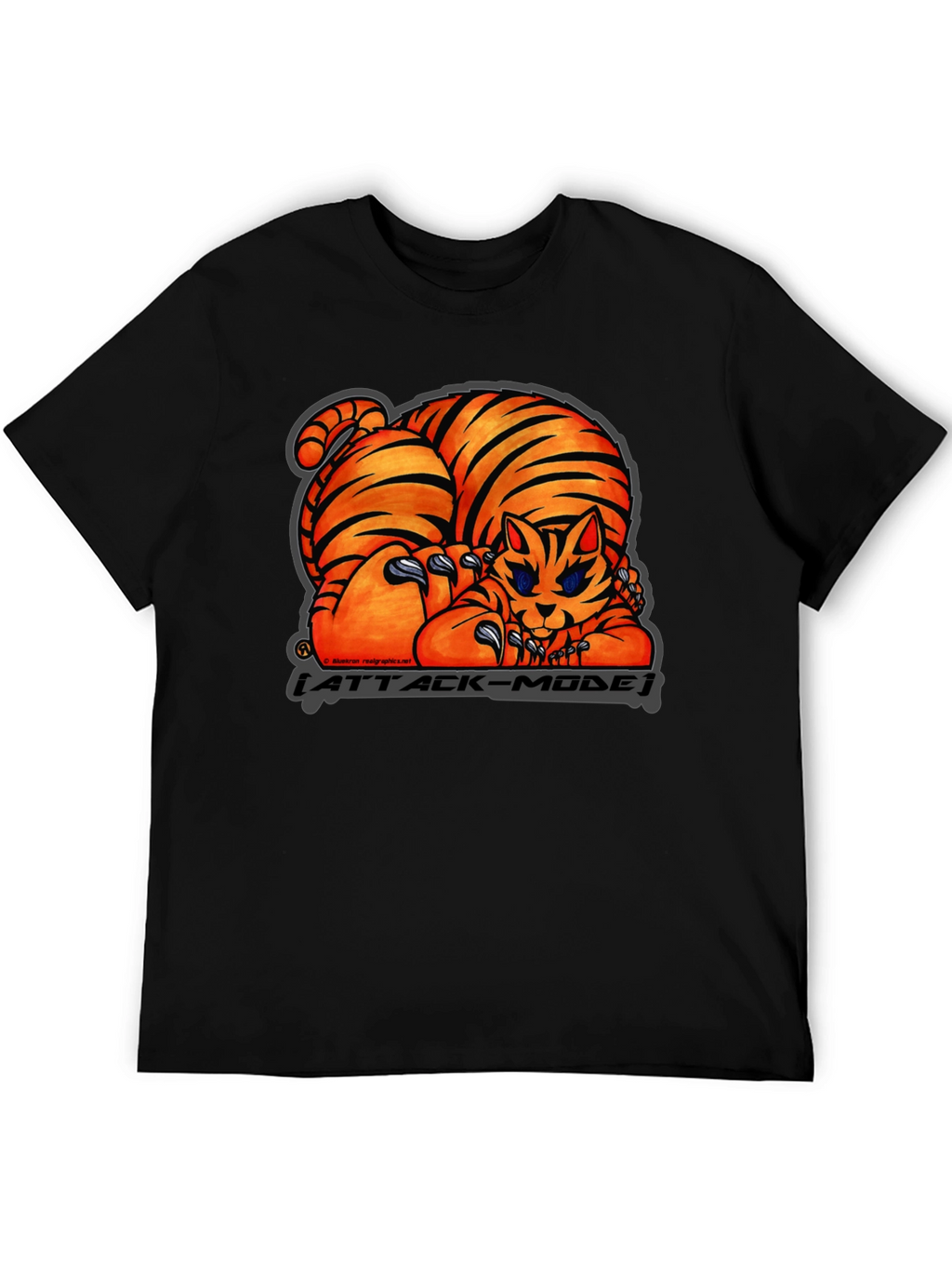 Attack Mode Tiger Graphic T-Shirt Cotton Blend Casual Wear