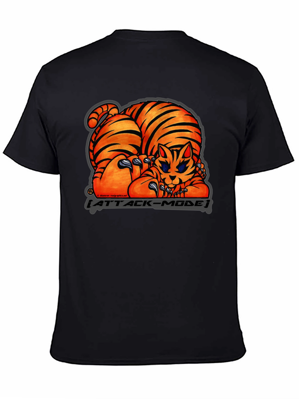 Attack Mode Tiger Graphic T-Shirt Cotton Blend Casual Wear