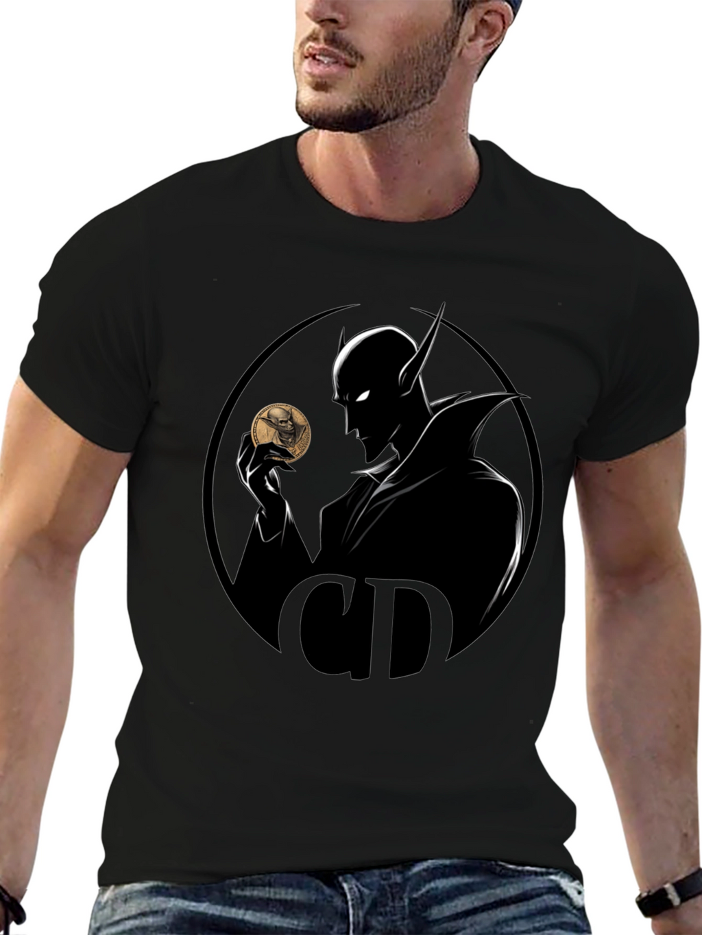 Mystic Coin T-Shirt - Shadowy Design