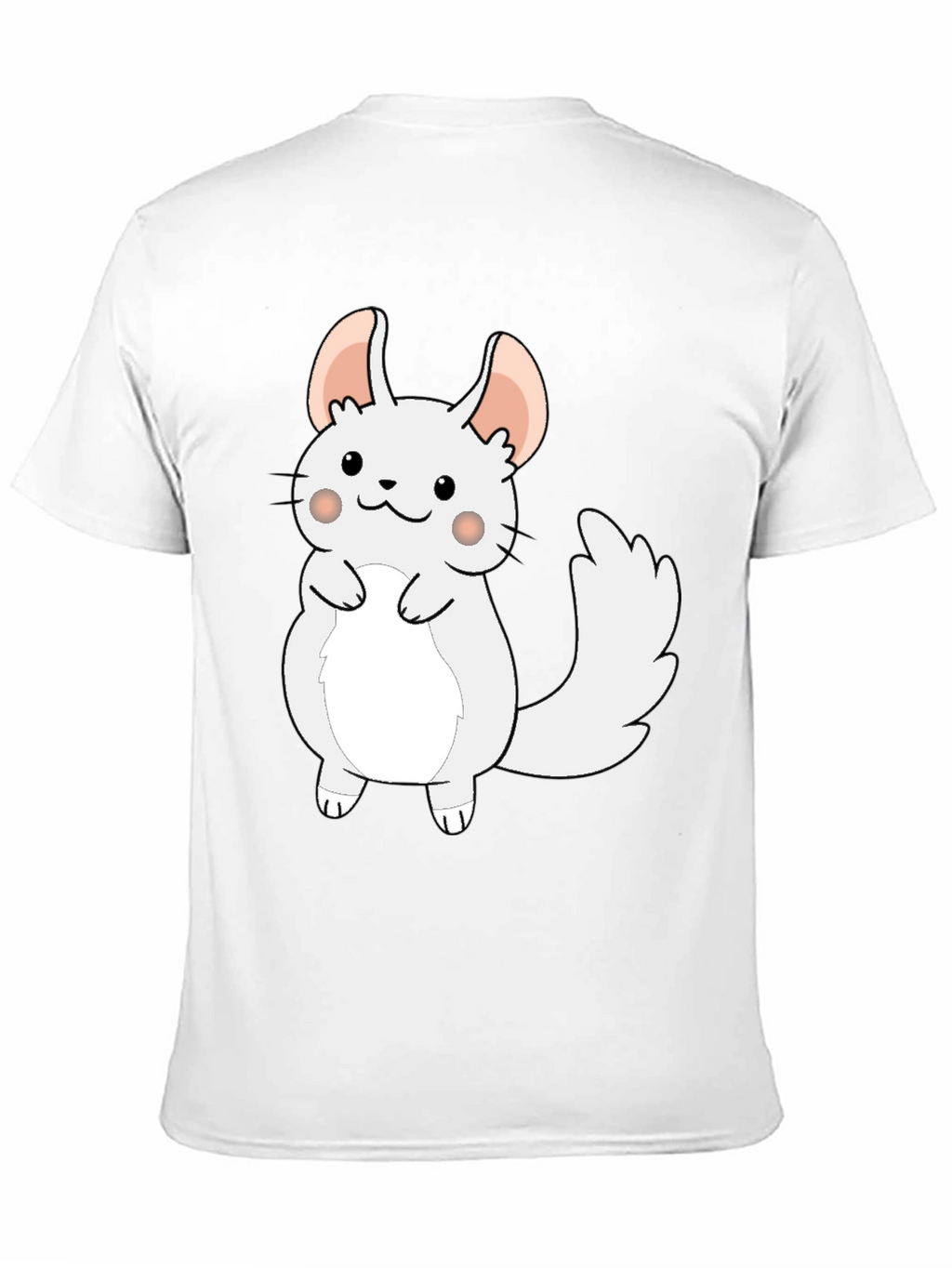 Cute Cartoon Chinchilla Graphic Tee - Black