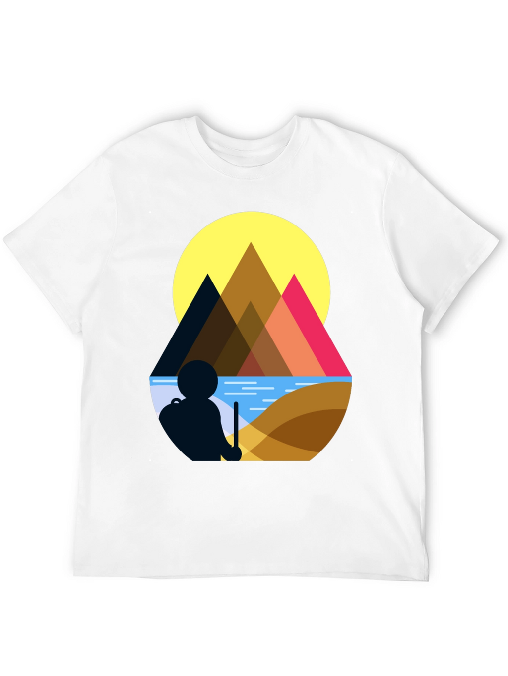 Geometric Mountain Scene Graphic Tee