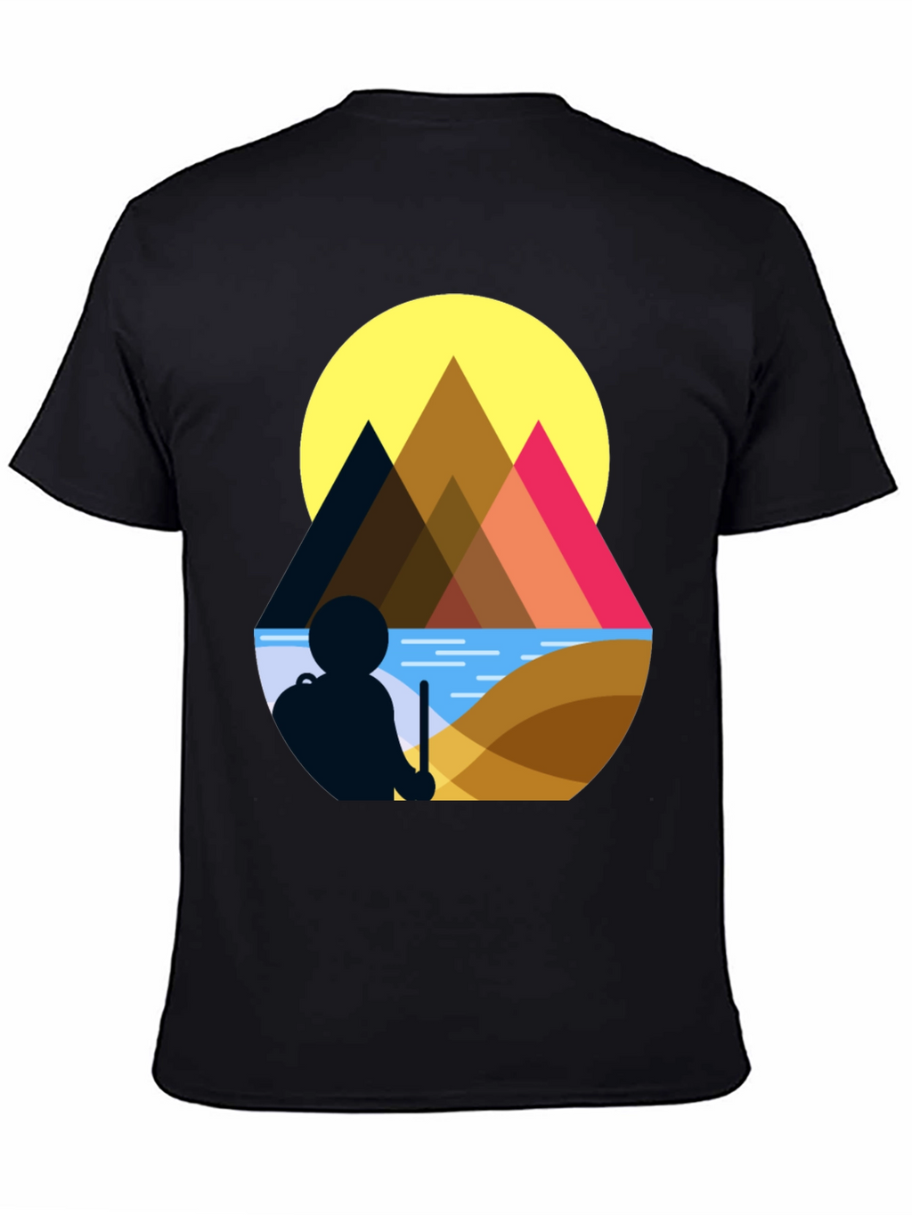 Geometric Mountain Scene Graphic Tee