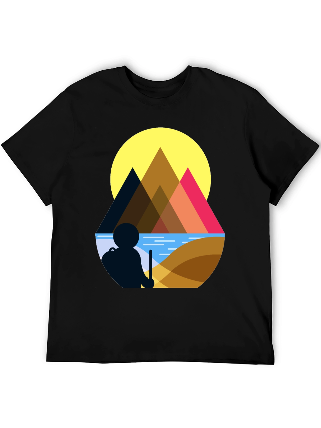 Geometric Mountain Scene Graphic Tee