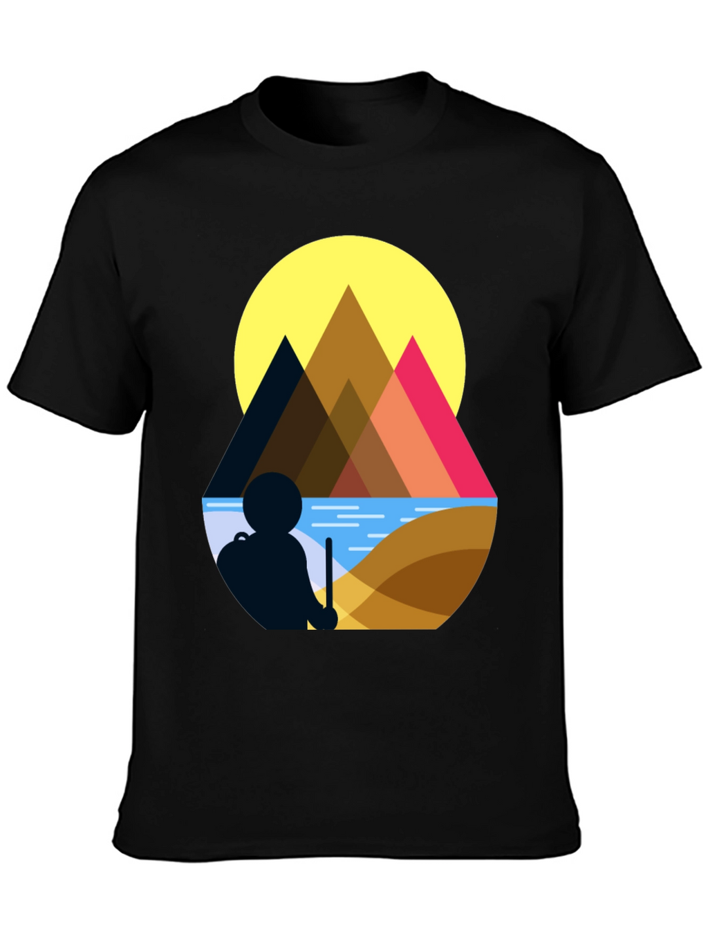 Geometric Mountain Scene Graphic Tee