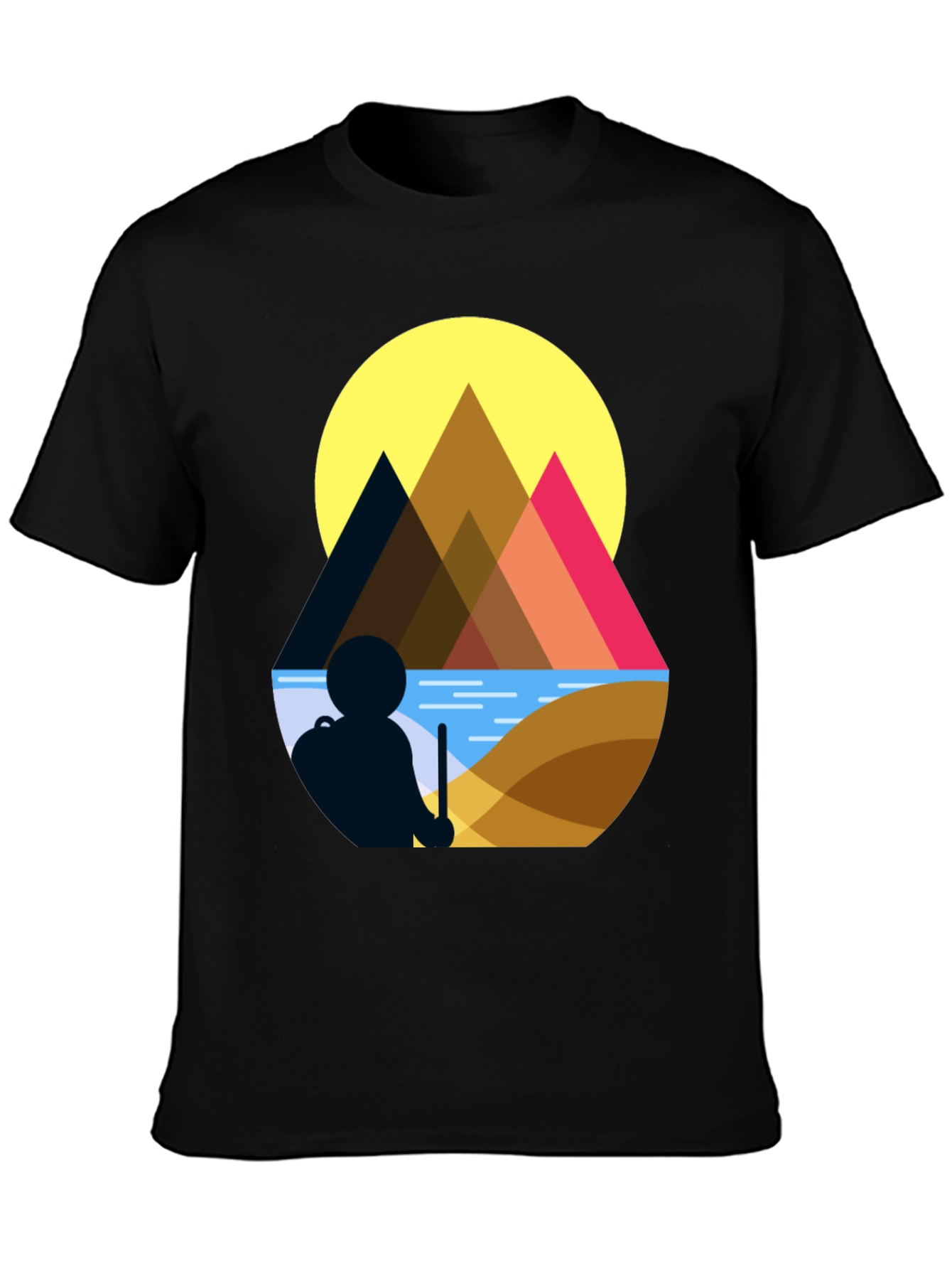 Geometric Mountain Scene Graphic Tee