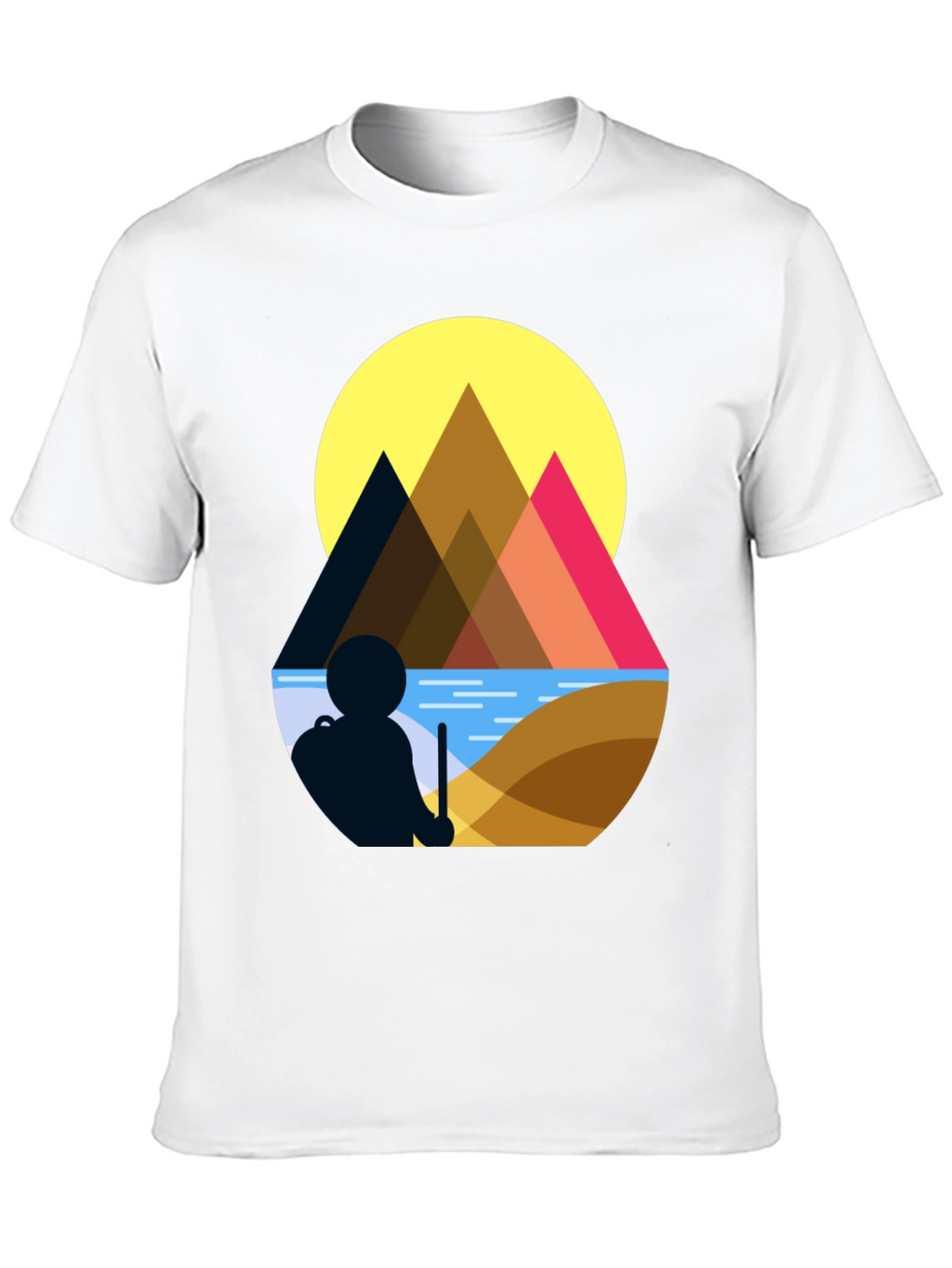 Geometric Mountain Scene Graphic Tee