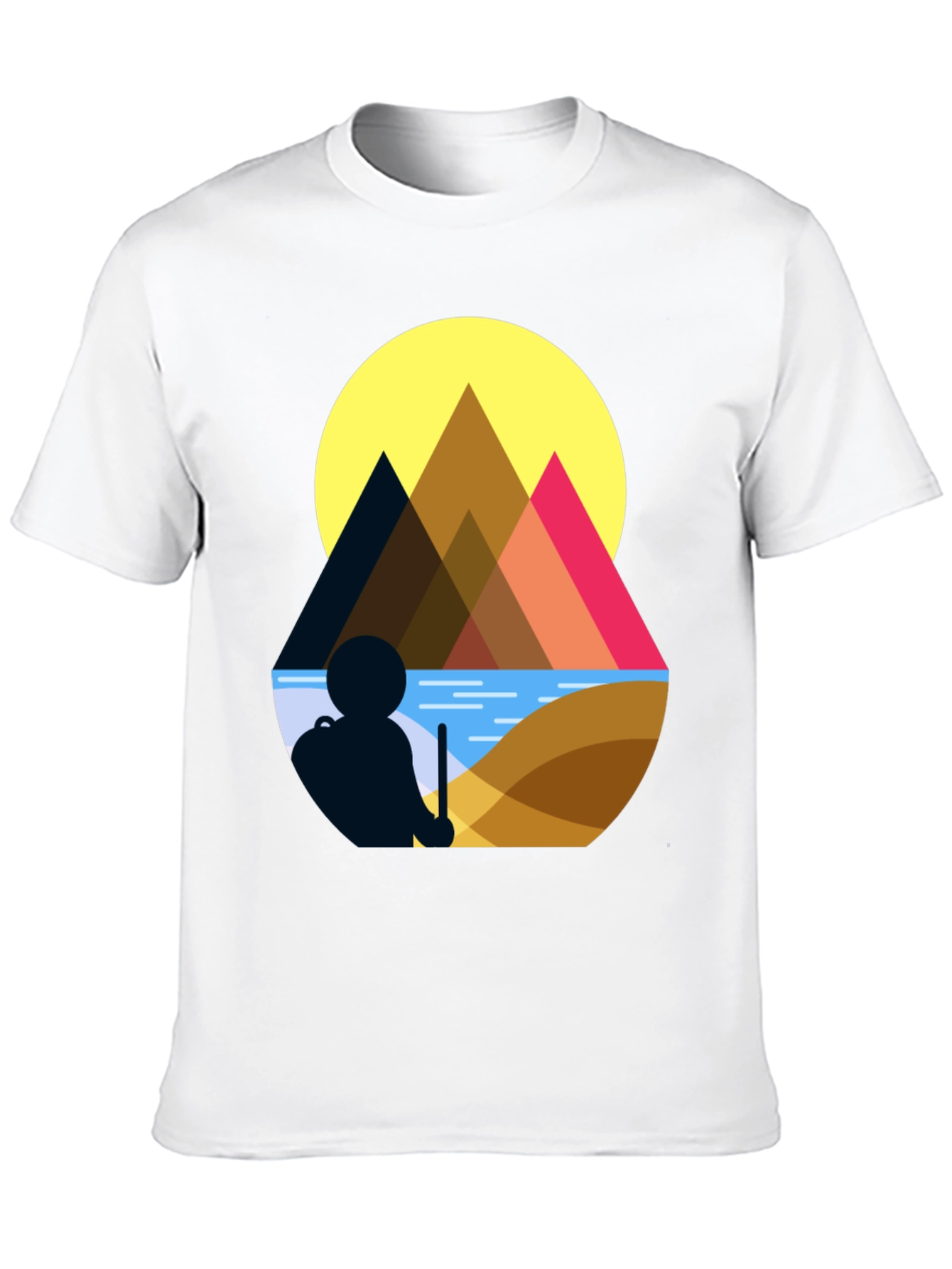 Geometric Mountain Scene Graphic Tee