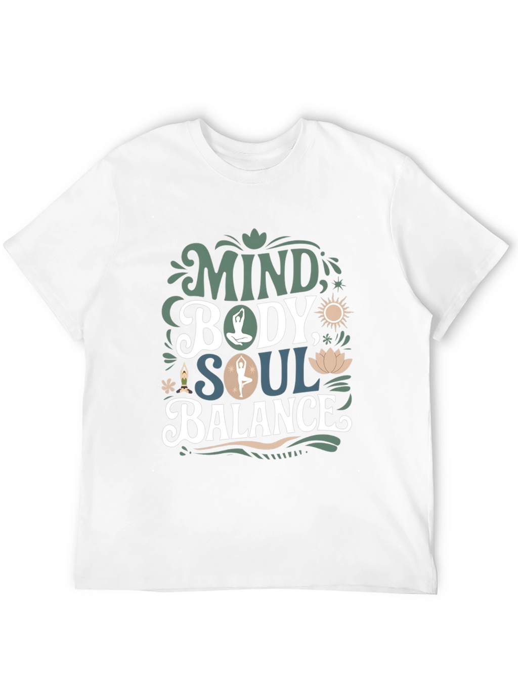 Mind Body Soul Balance T-Shirt - Mens Black Tee