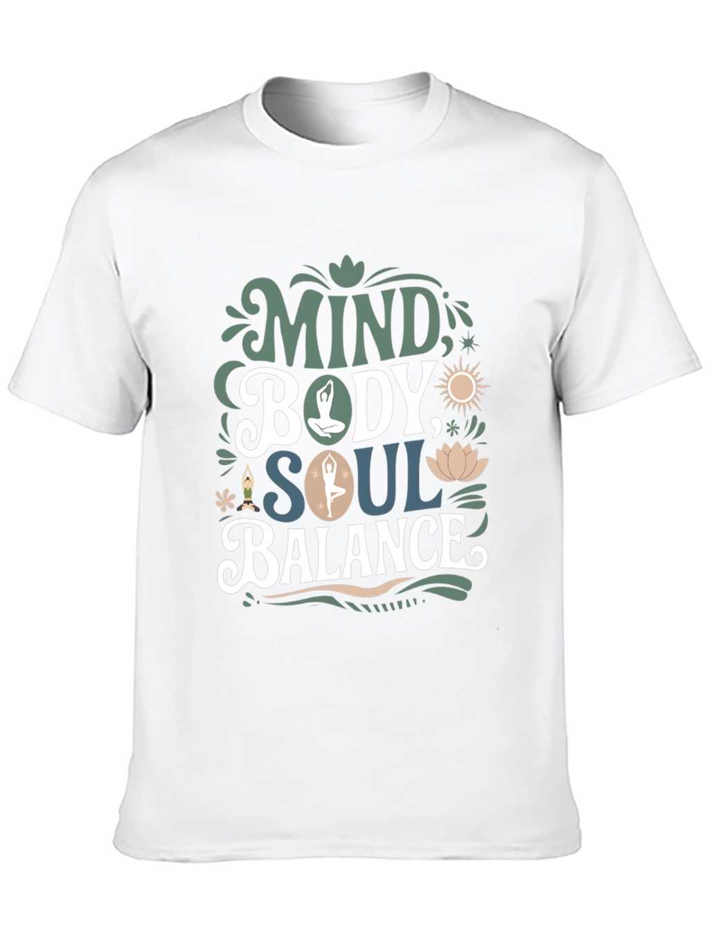 Mind Body Soul Balance T-Shirt - Mens Black Tee