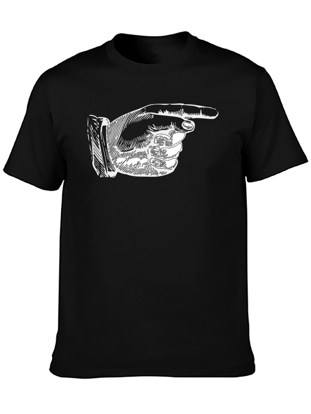 Pointing Finger Graphic T-Shirt - Classic Black Tee