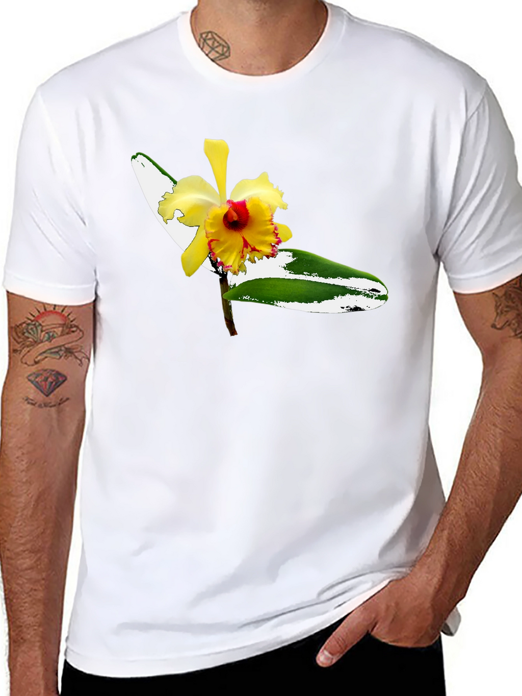 Floral Graphic Tee - Mens Black T-Shirt