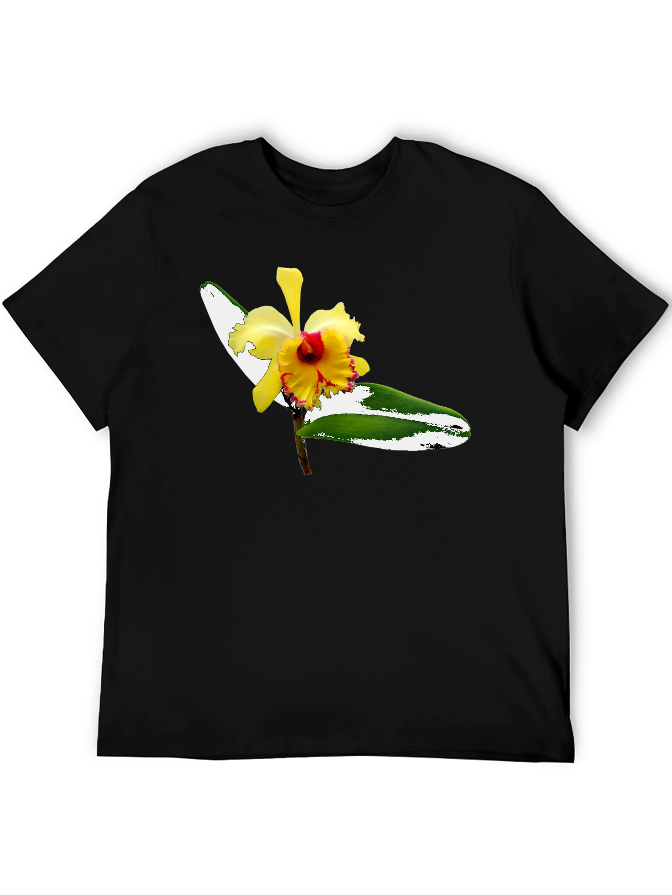Floral Graphic Tee - Mens Black T-Shirt