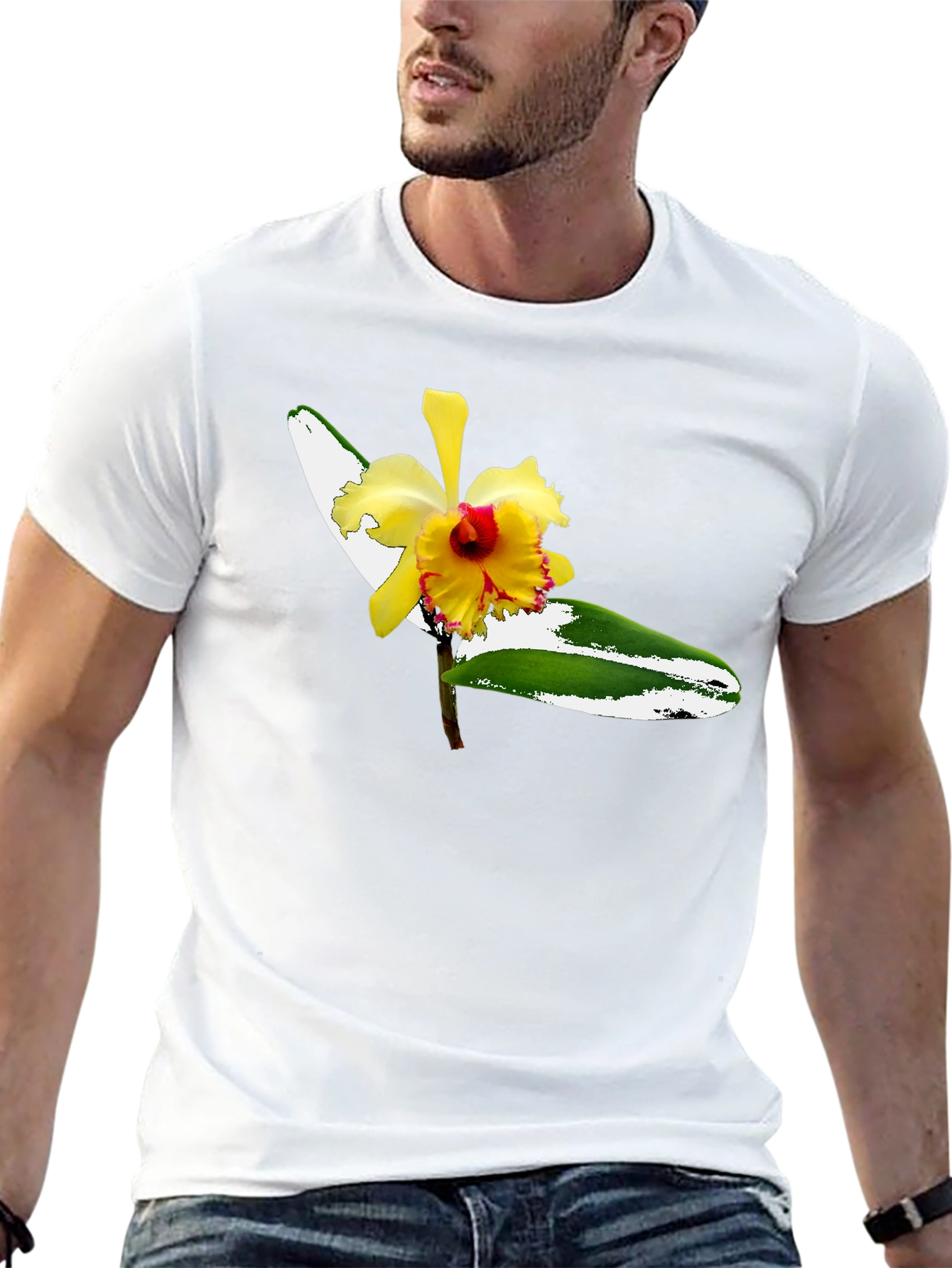 Floral Graphic Tee - Mens Black T-Shirt